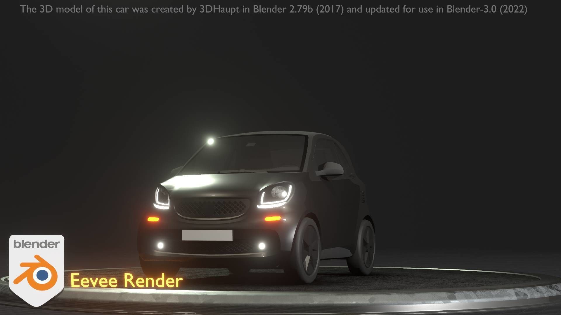 City Car 11 Small Type-E Black Low-poly 3D model_37