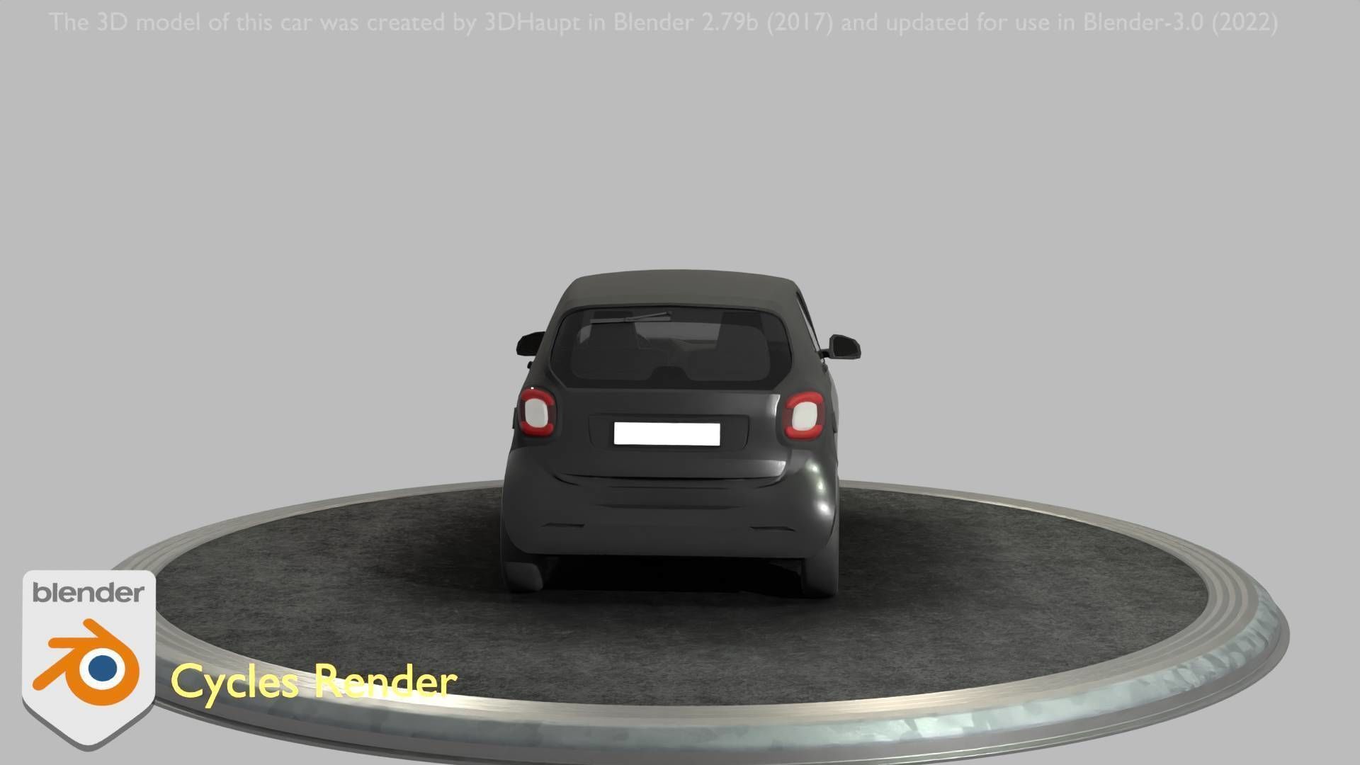City Car 11 Small Type-E Black Low-poly 3D model_28