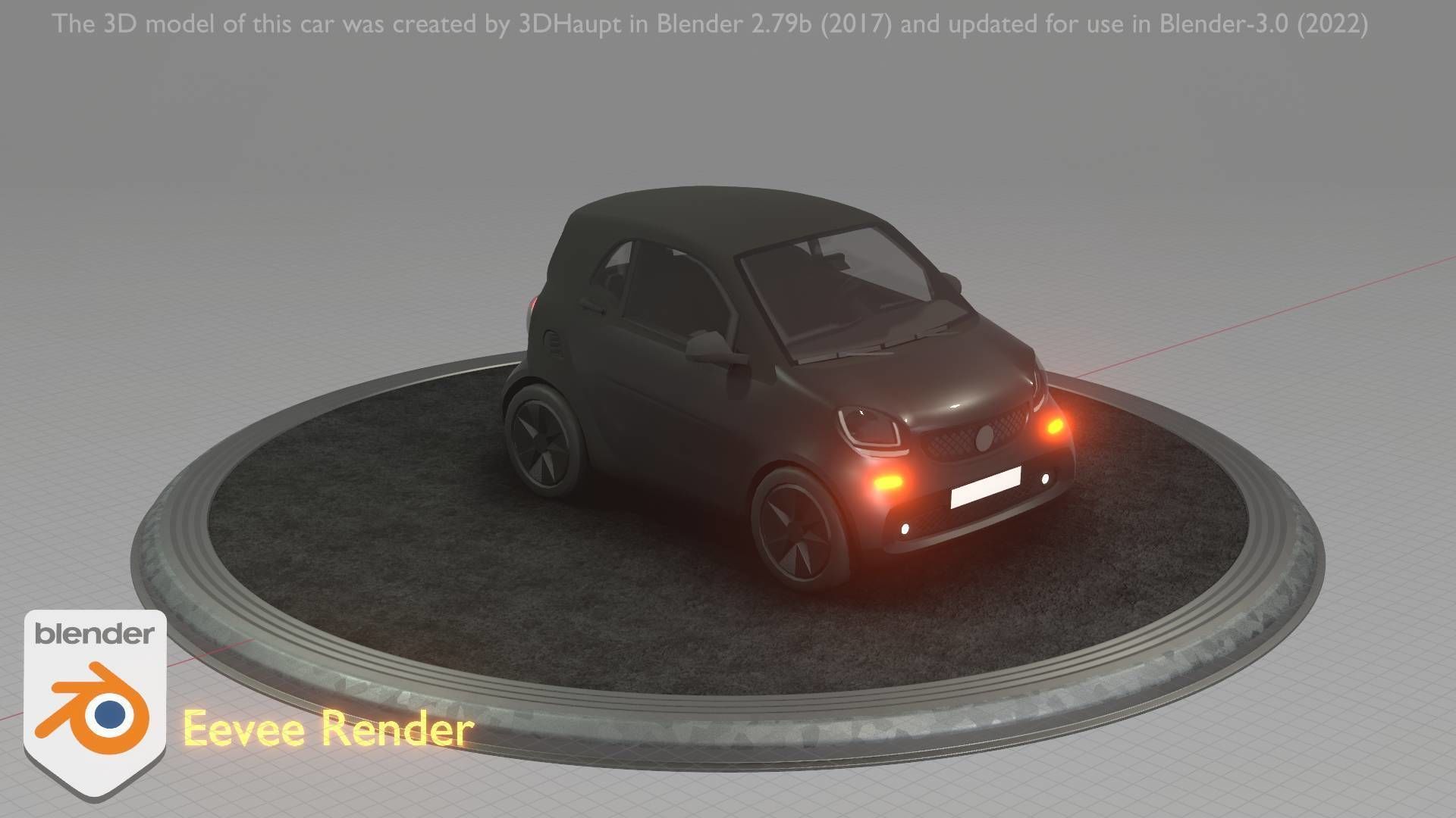 City Car 11 Small Type-E Black Low-poly 3D model_74
