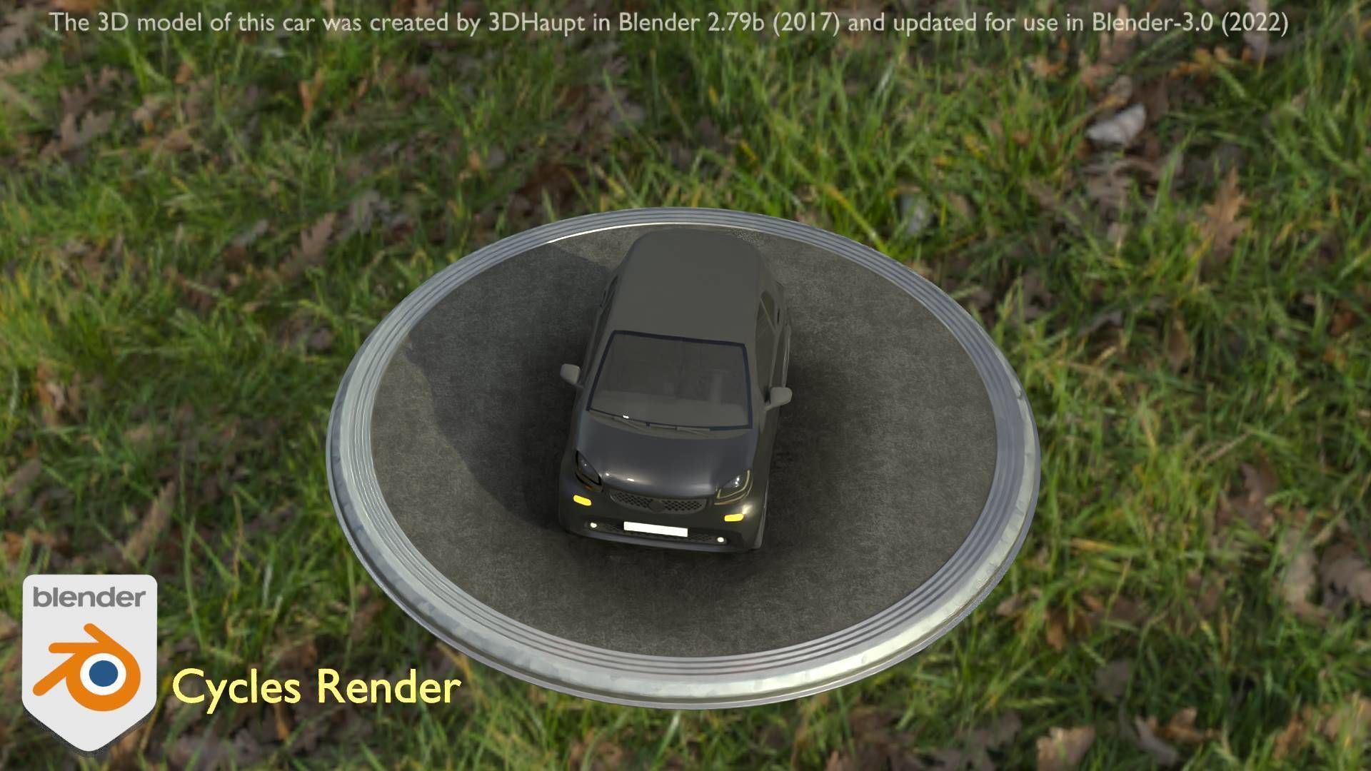 City Car 11 Small Type-E Black Low-poly 3D model_9