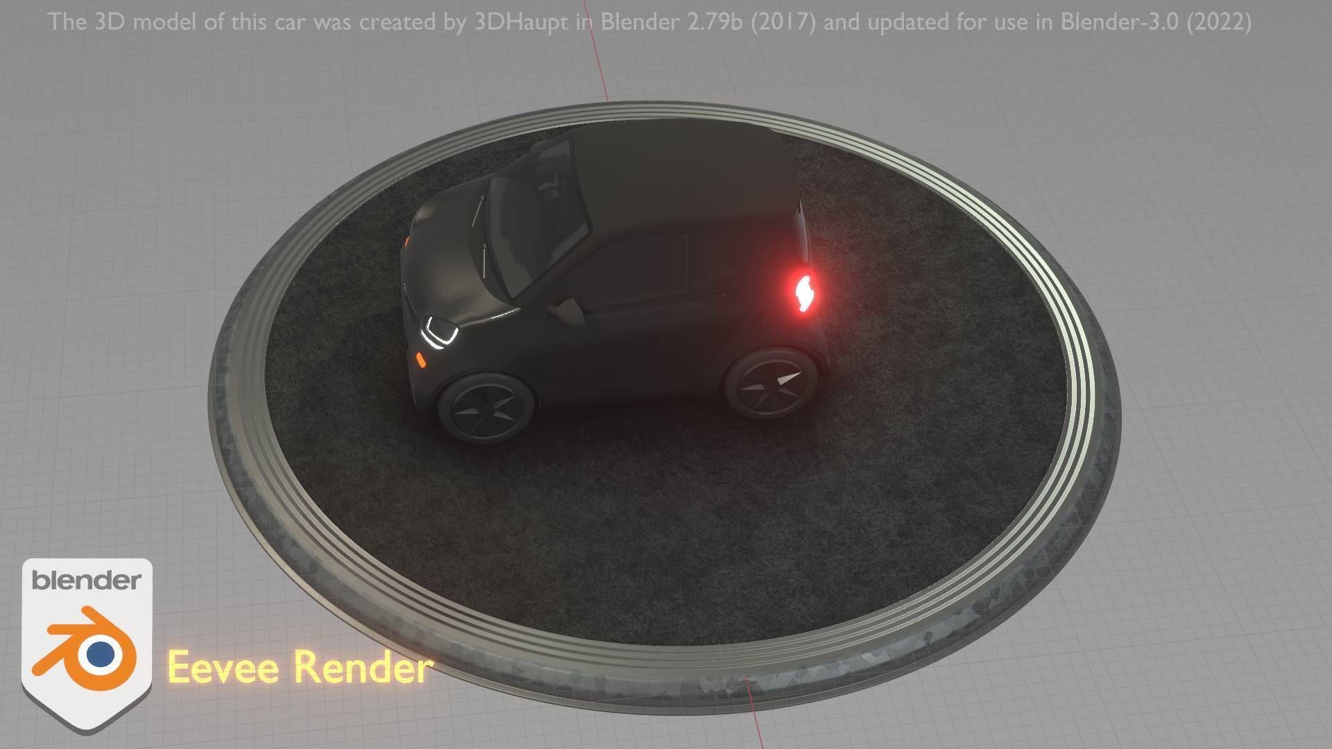 City Car 11 Small Type-E Black Low-poly 3D model_96