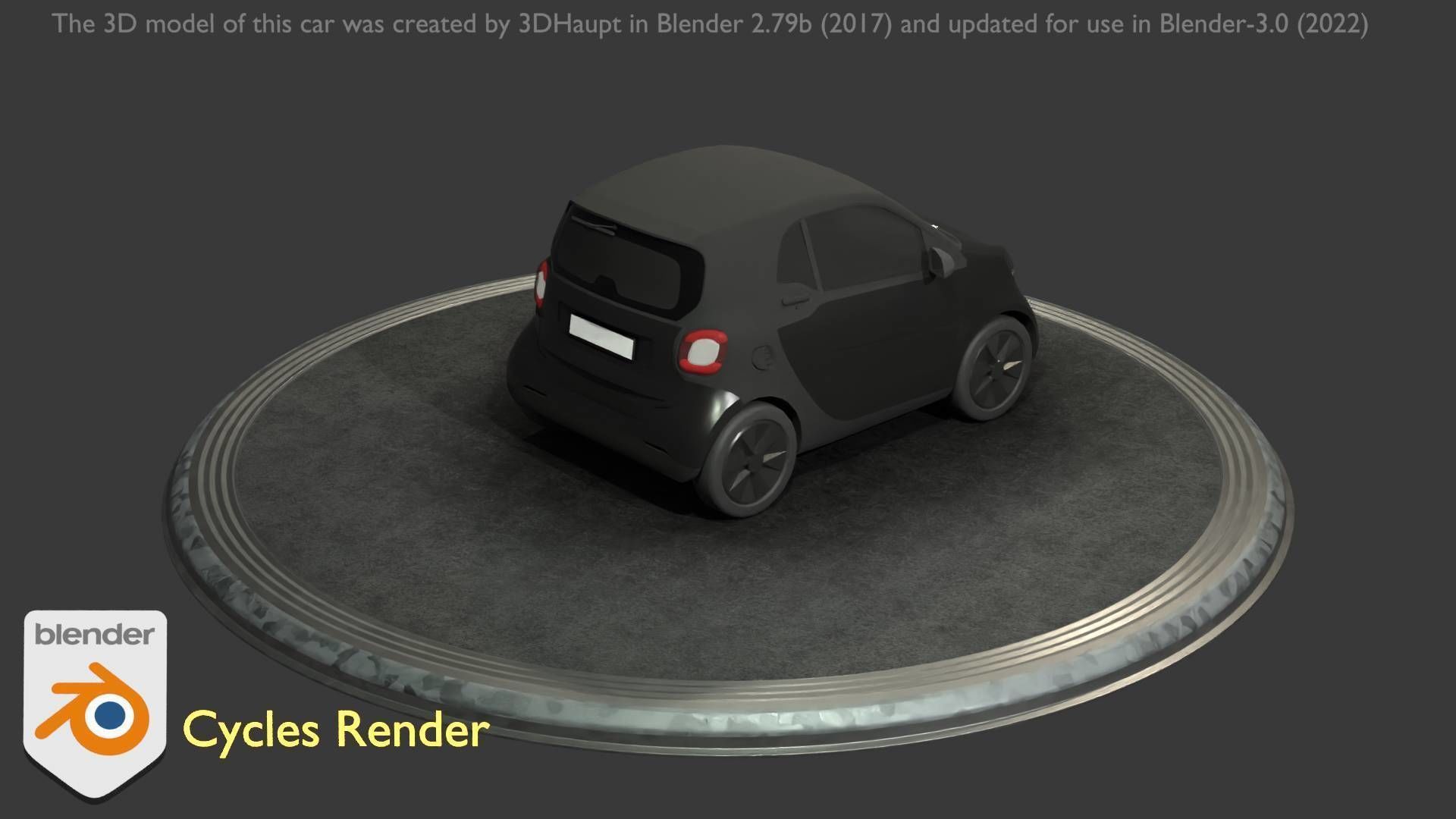 City Car 11 Small Type-E Black Low-poly 3D model_42