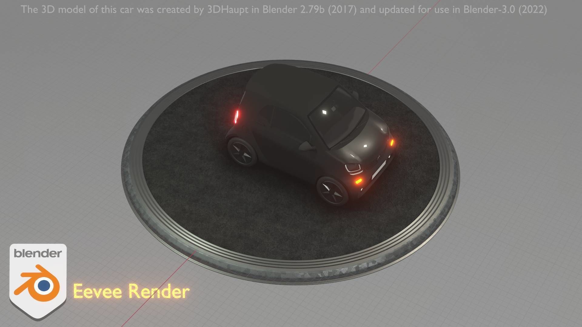 City Car 11 Small Type-E Black Low-poly 3D model_21