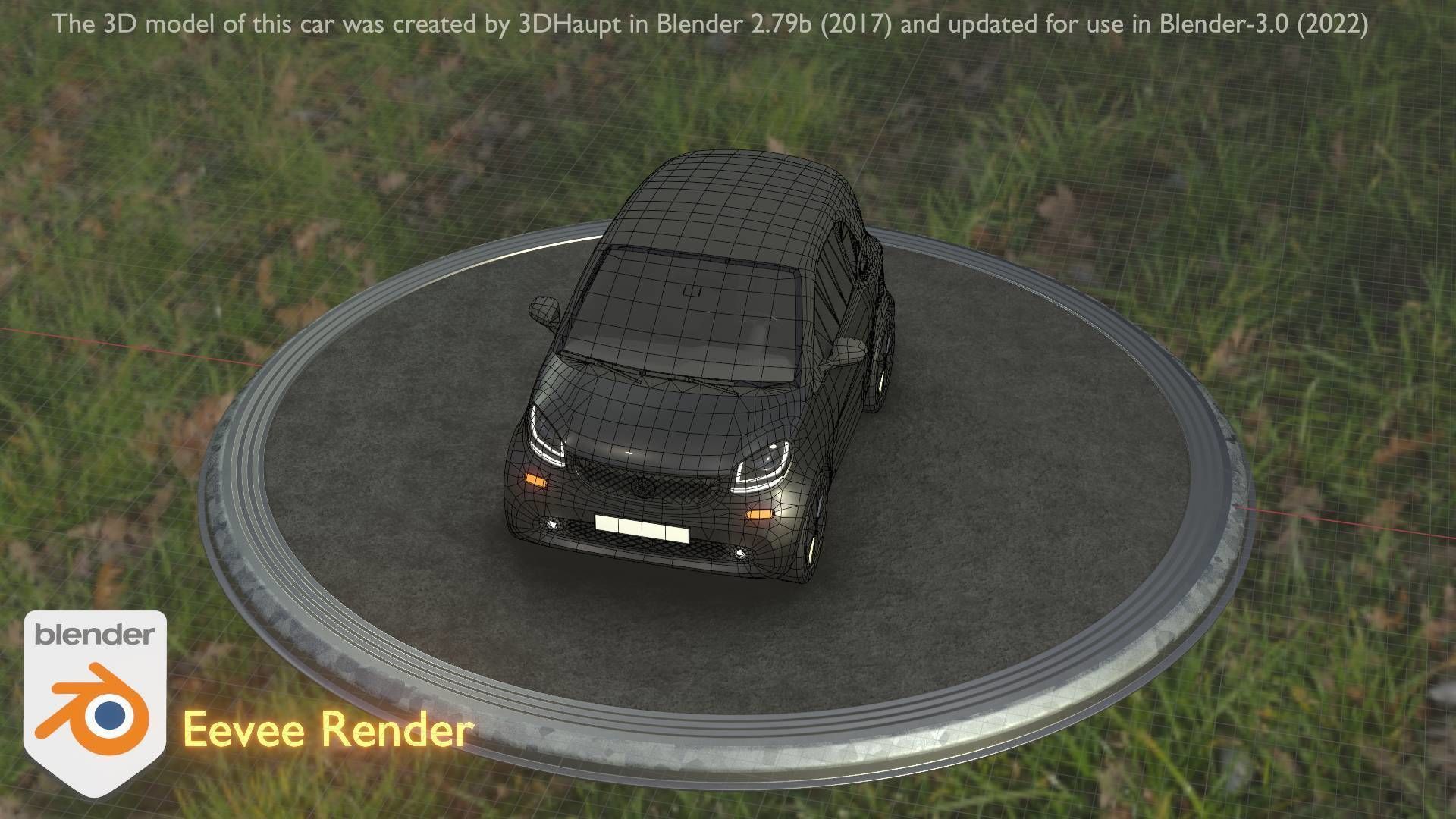 City Car 11 Small Type-E Black Low-poly 3D model_47