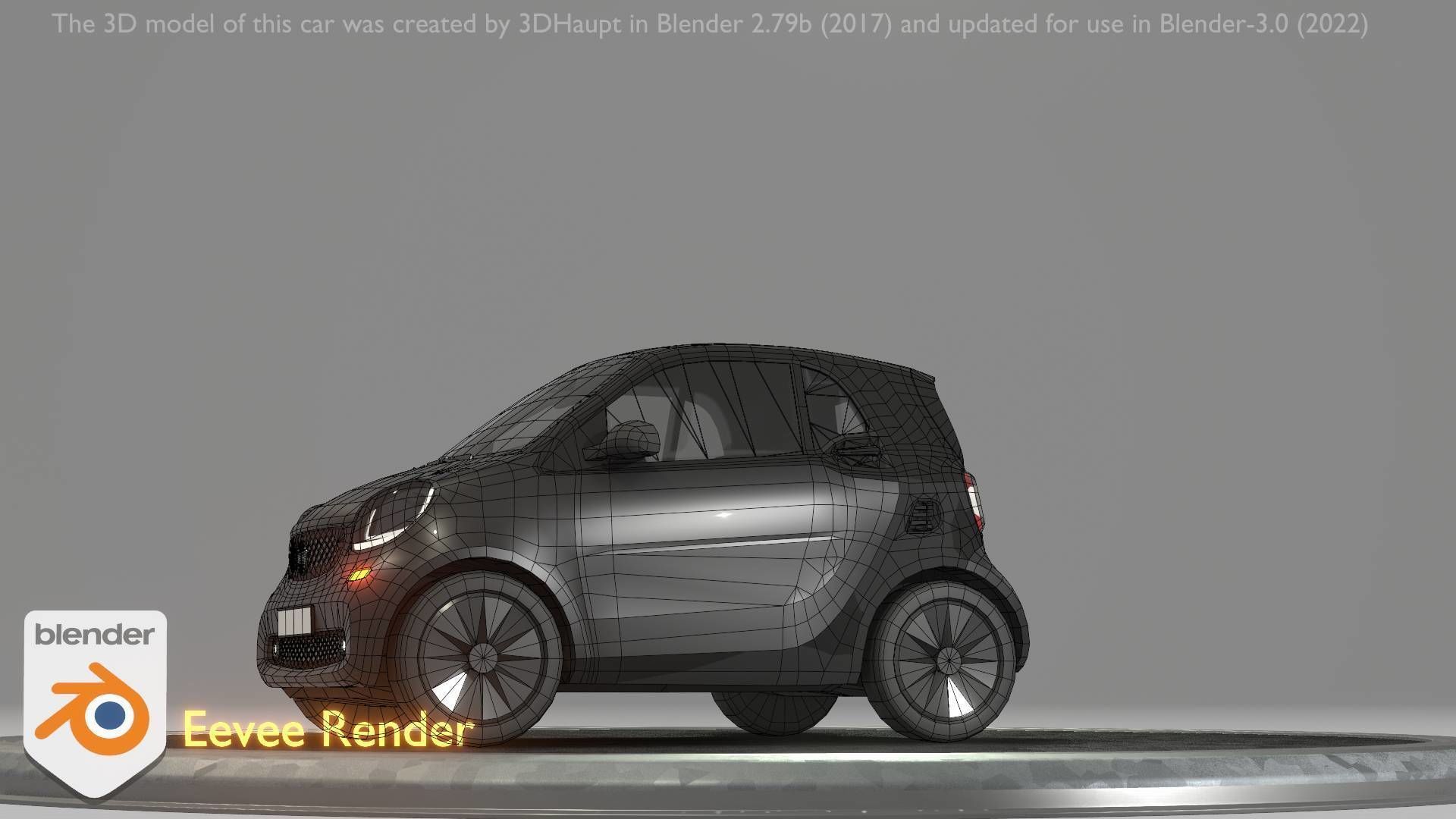 City Car 11 Small Type-E Black Low-poly 3D model_4