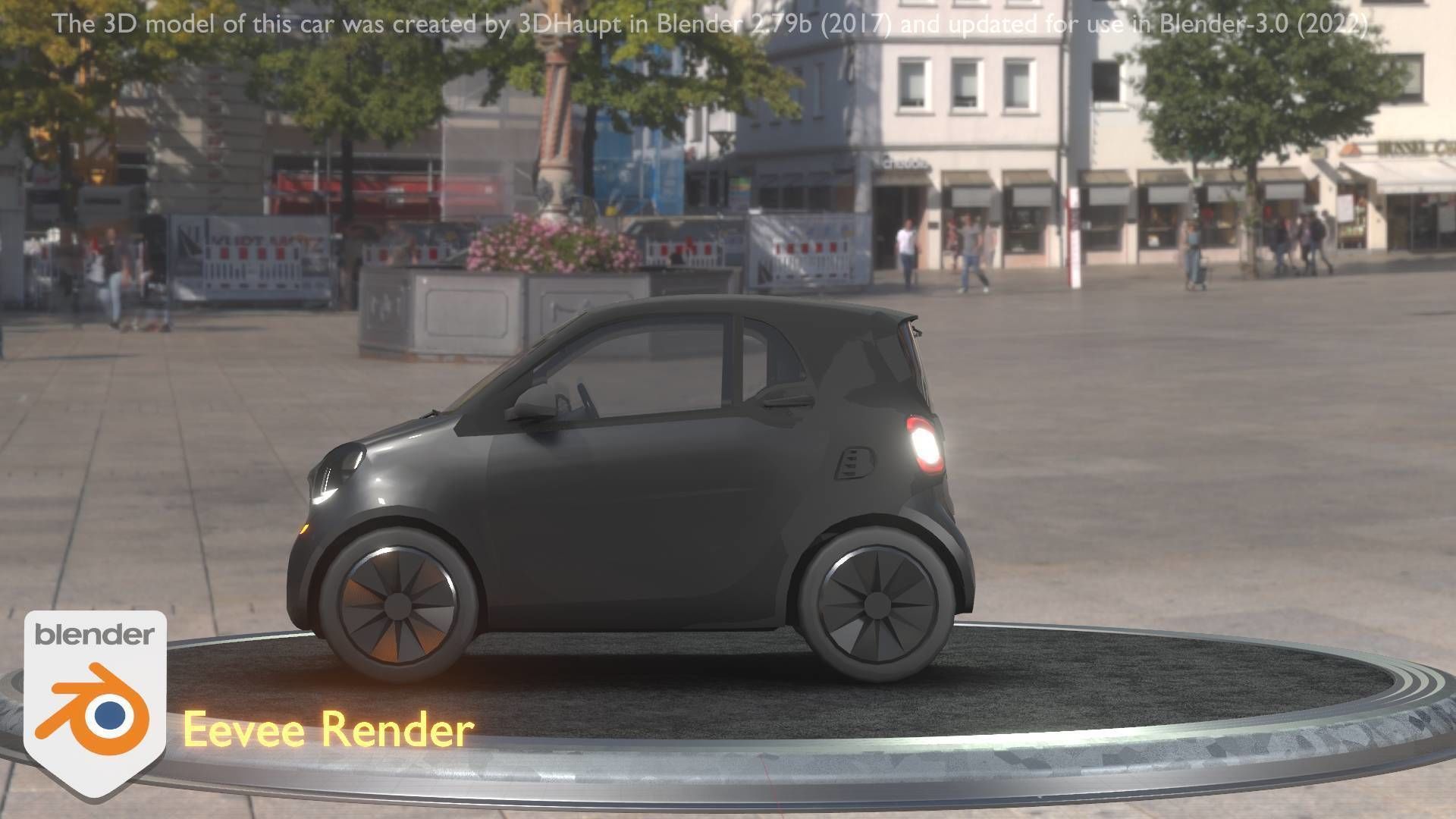 City Car 11 Small Type-E Black Low-poly 3D model_86
