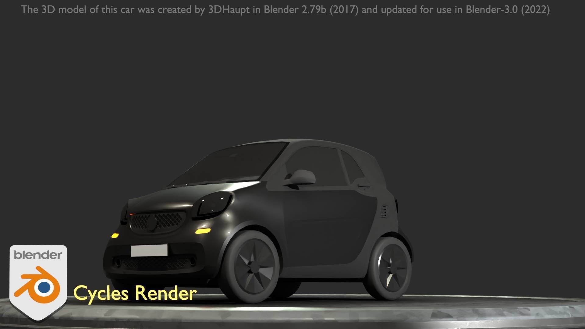 City Car 11 Small Type-E Black Low-poly 3D model_40