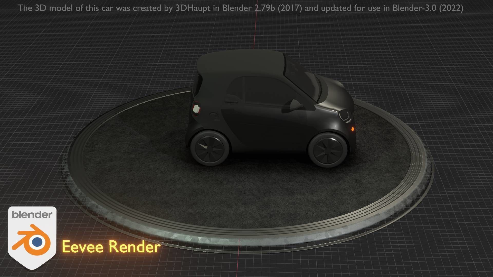 City Car 11 Small Type-E Black Low-poly 3D model_83