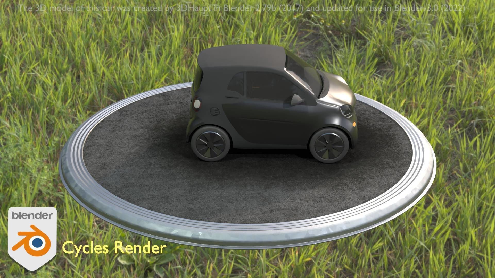 City Car 11 Small Type-E Black Low-poly 3D model_36