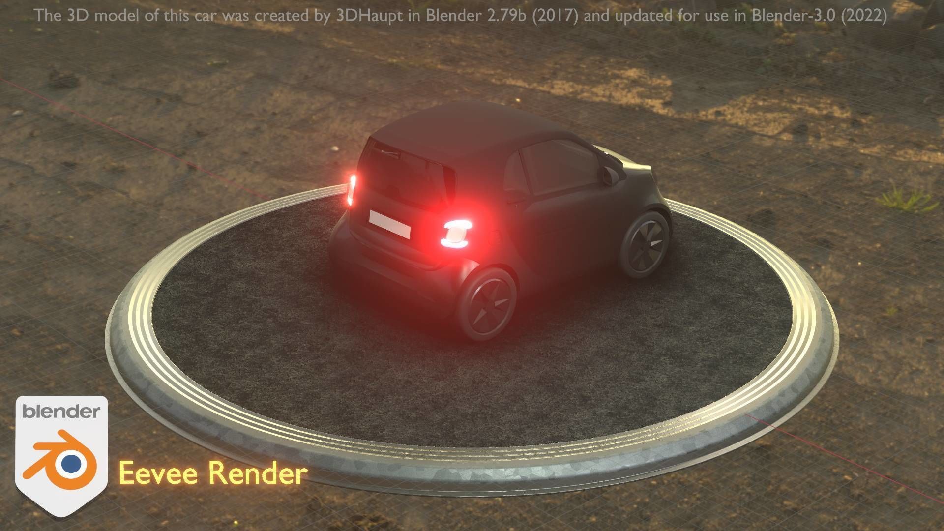 City Car 11 Small Type-E Black Low-poly 3D model_73