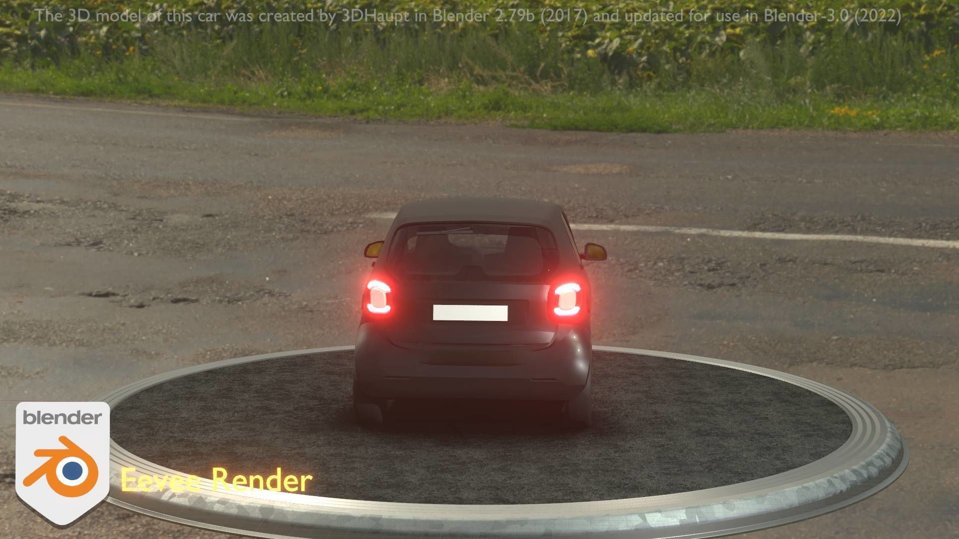 City Car 11 Small Type-E Black Low-poly 3D model_71