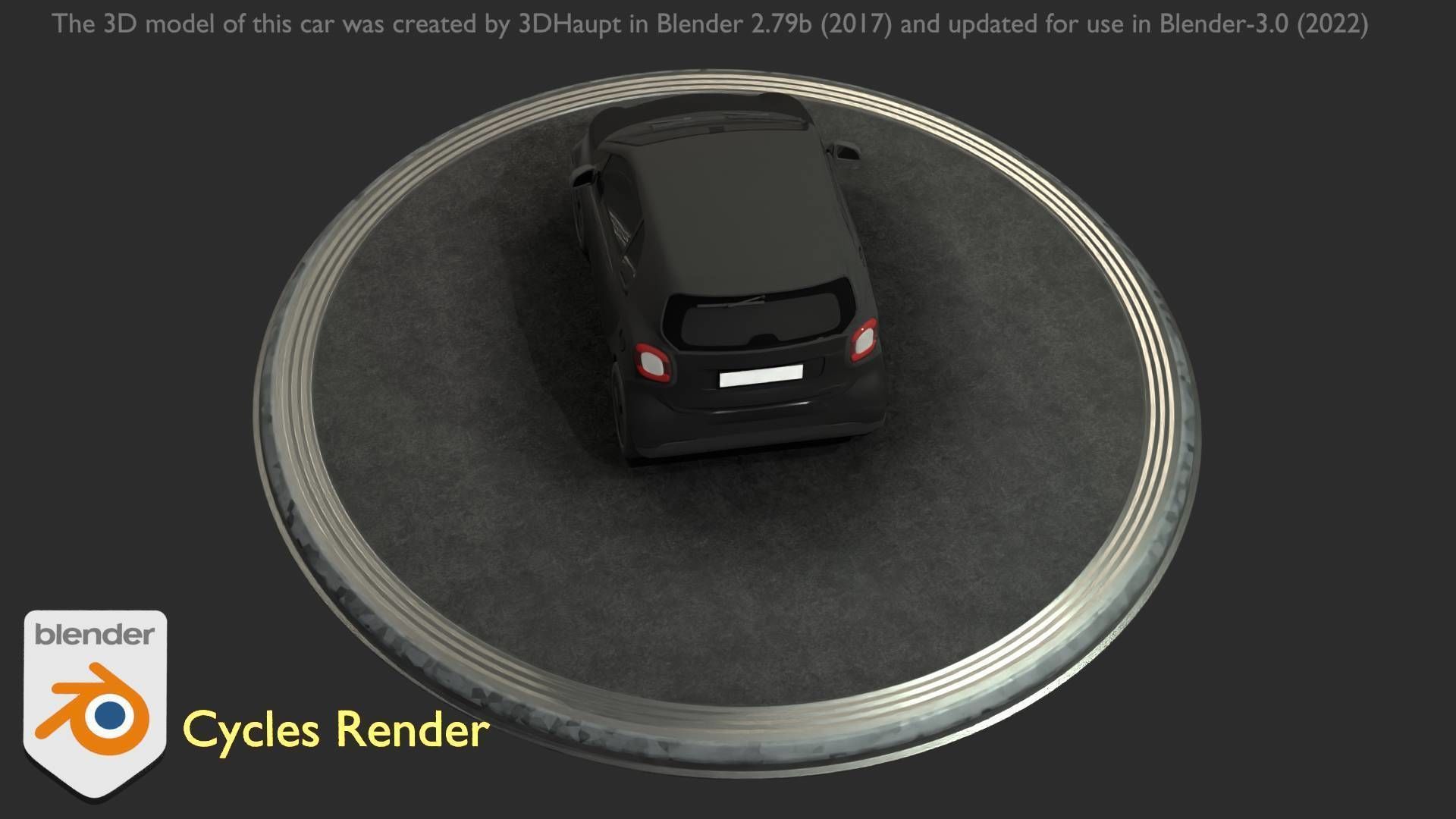 City Car 11 Small Type-E Black Low-poly 3D model_50