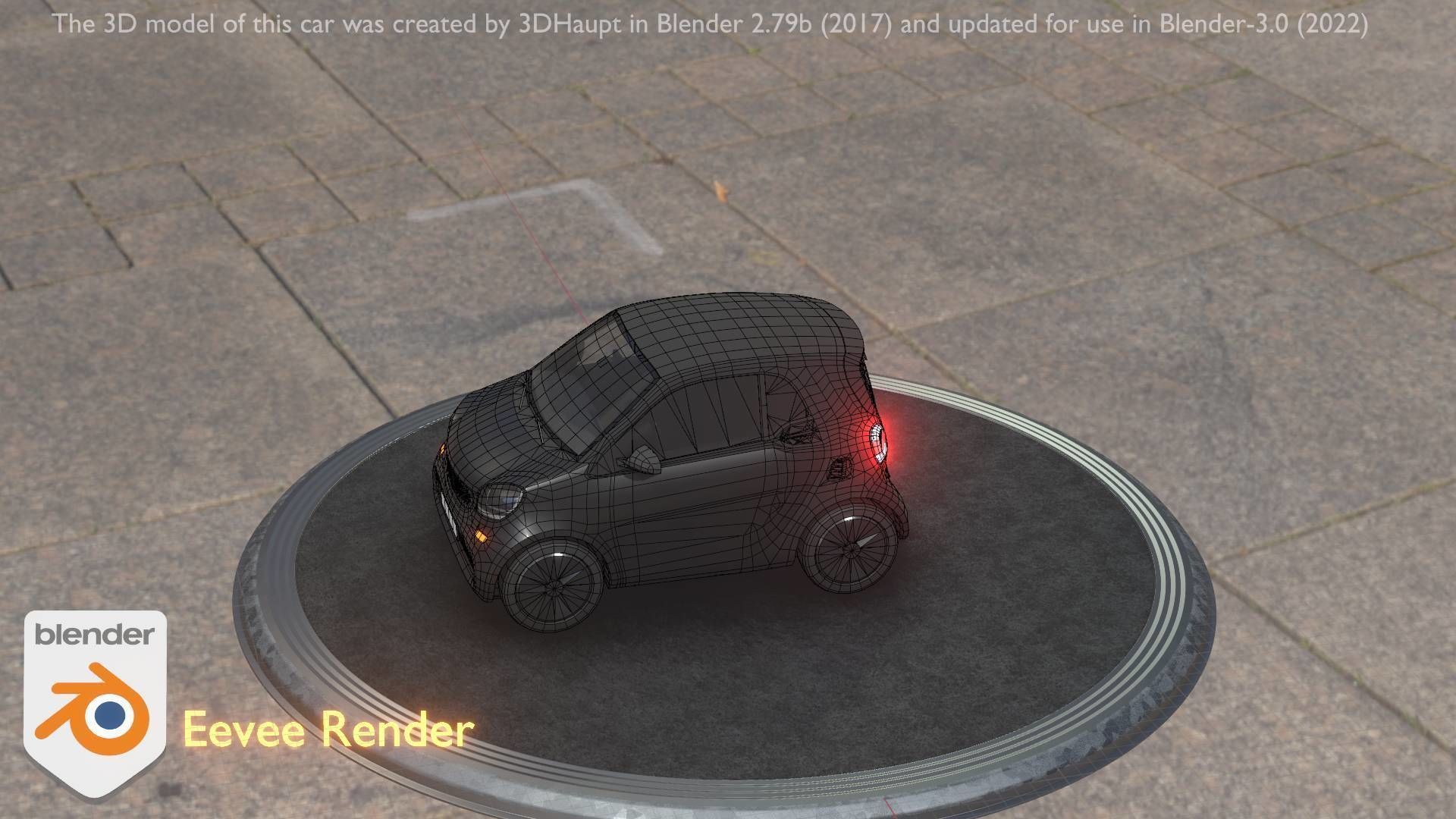 City Car 11 Small Type-E Black Low-poly 3D model_33