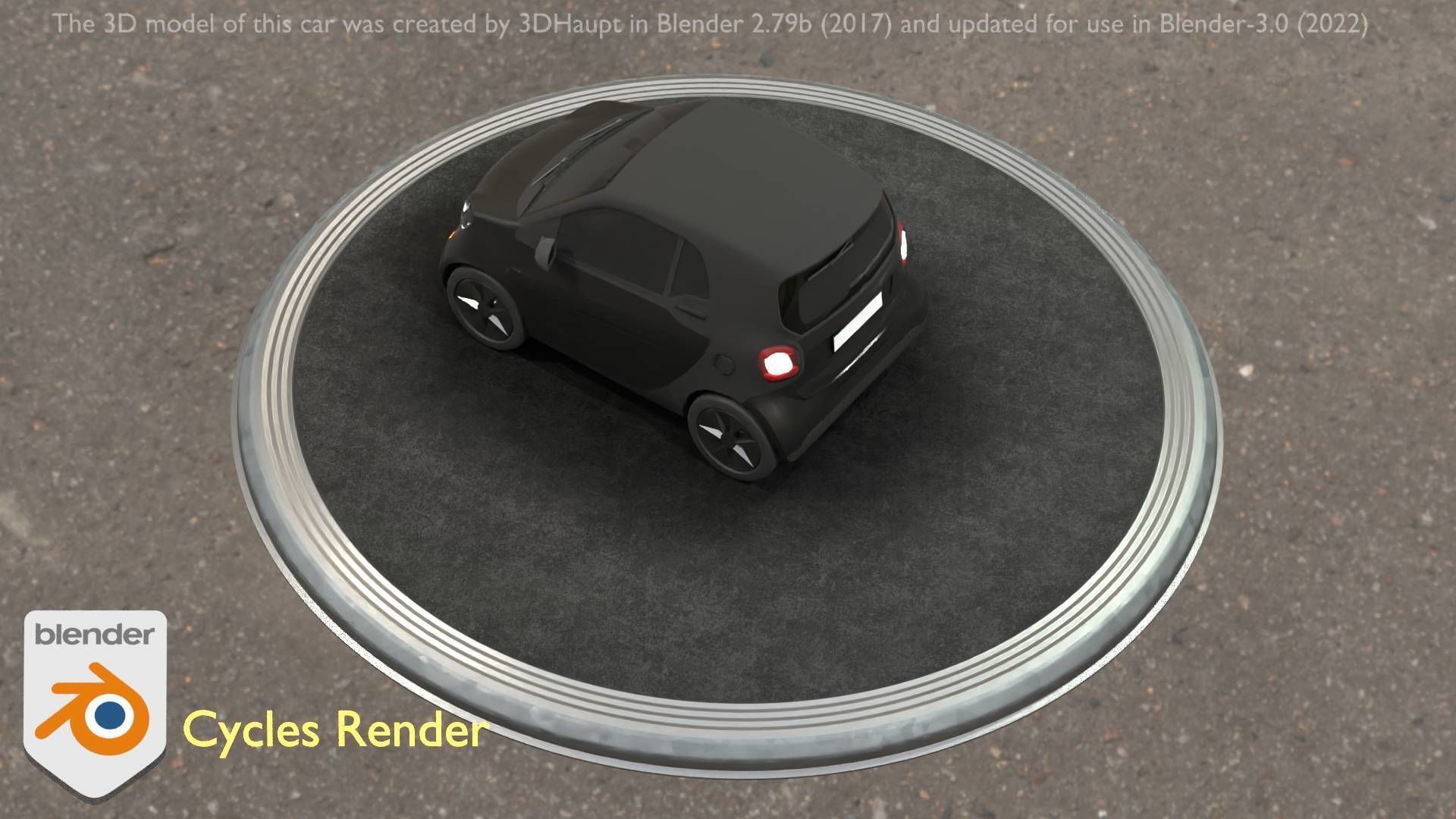 City Car 11 Small Type-E Black Low-poly 3D model_52