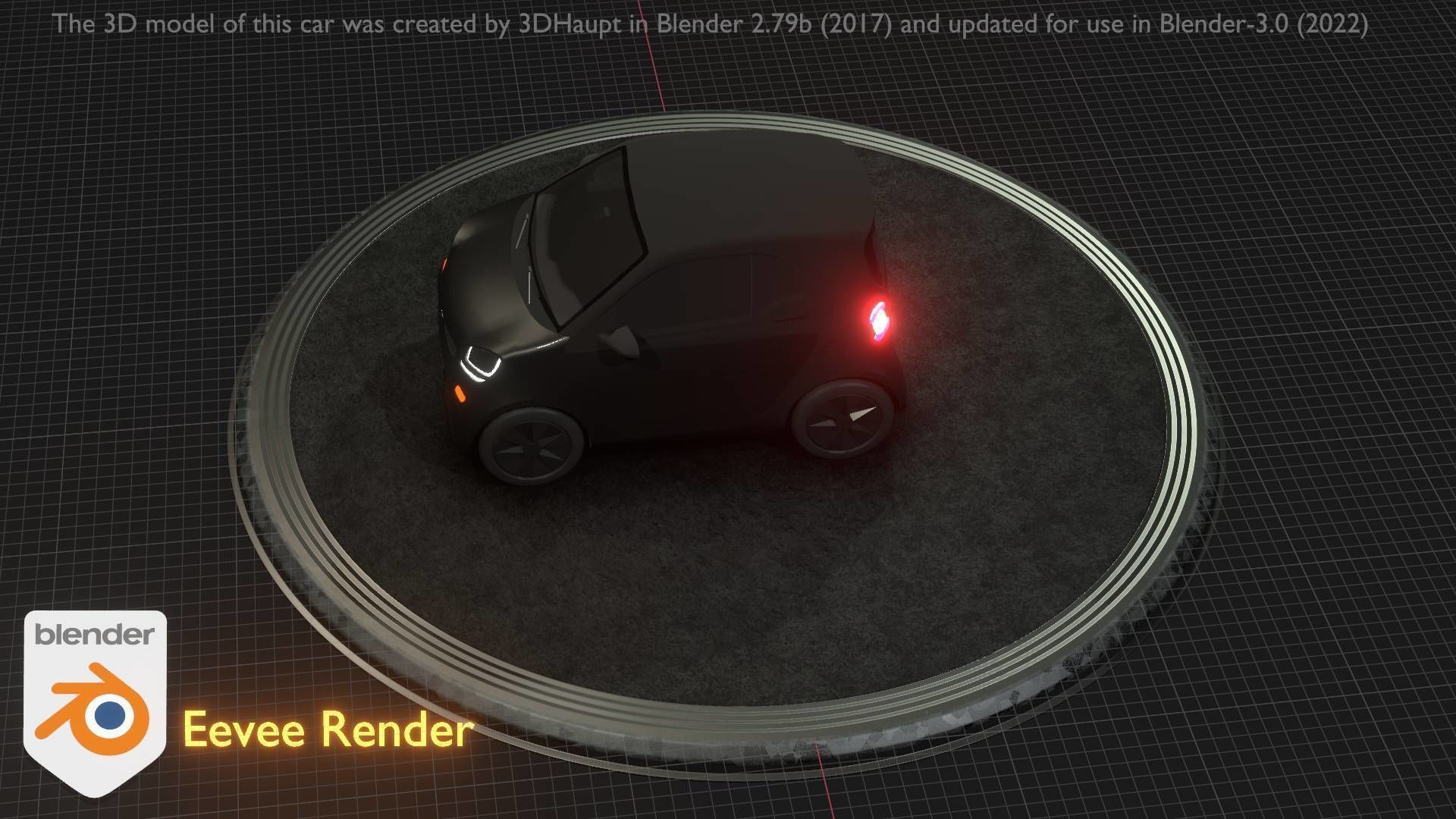 City Car 11 Small Type-E Black Low-poly 3D model_98