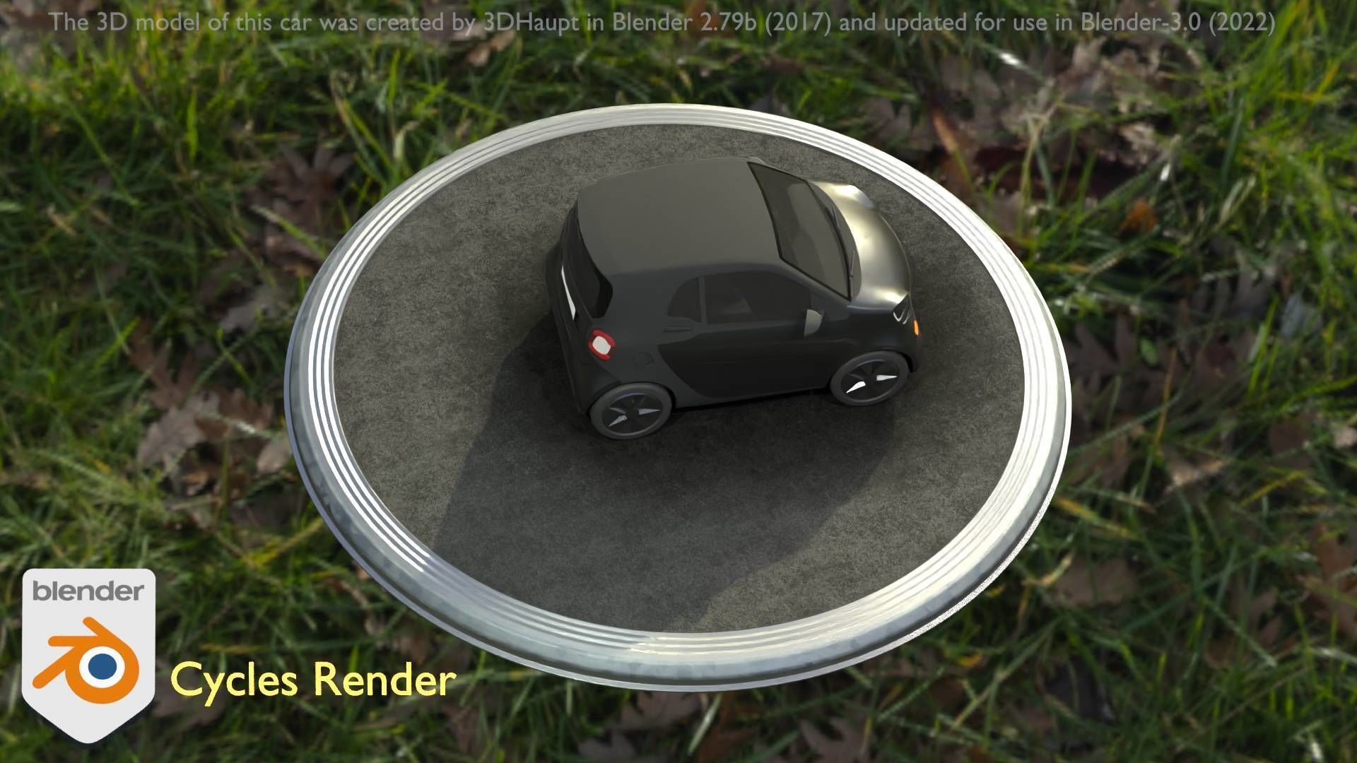 City Car 11 Small Type-E Black Low-poly 3D model_53