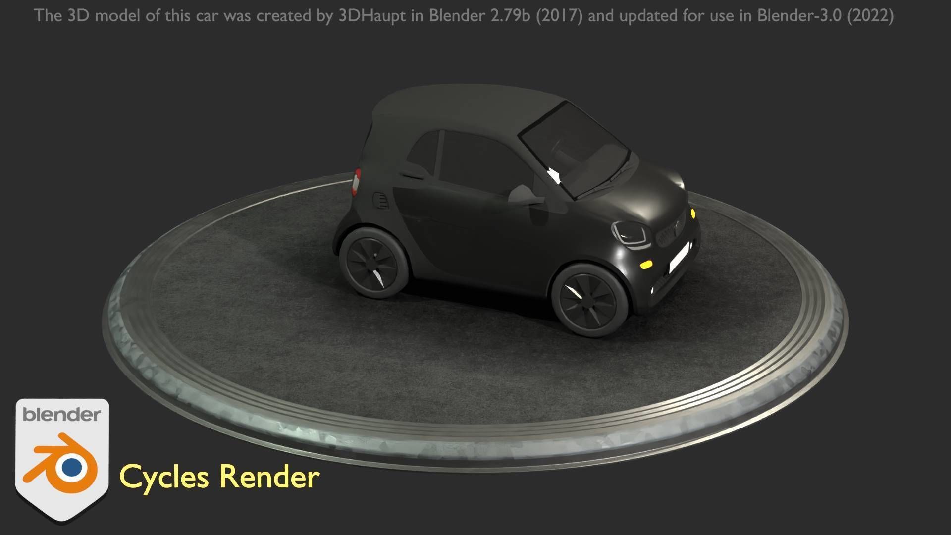 City Car 11 Small Type-E Black Low-poly 3D model_72