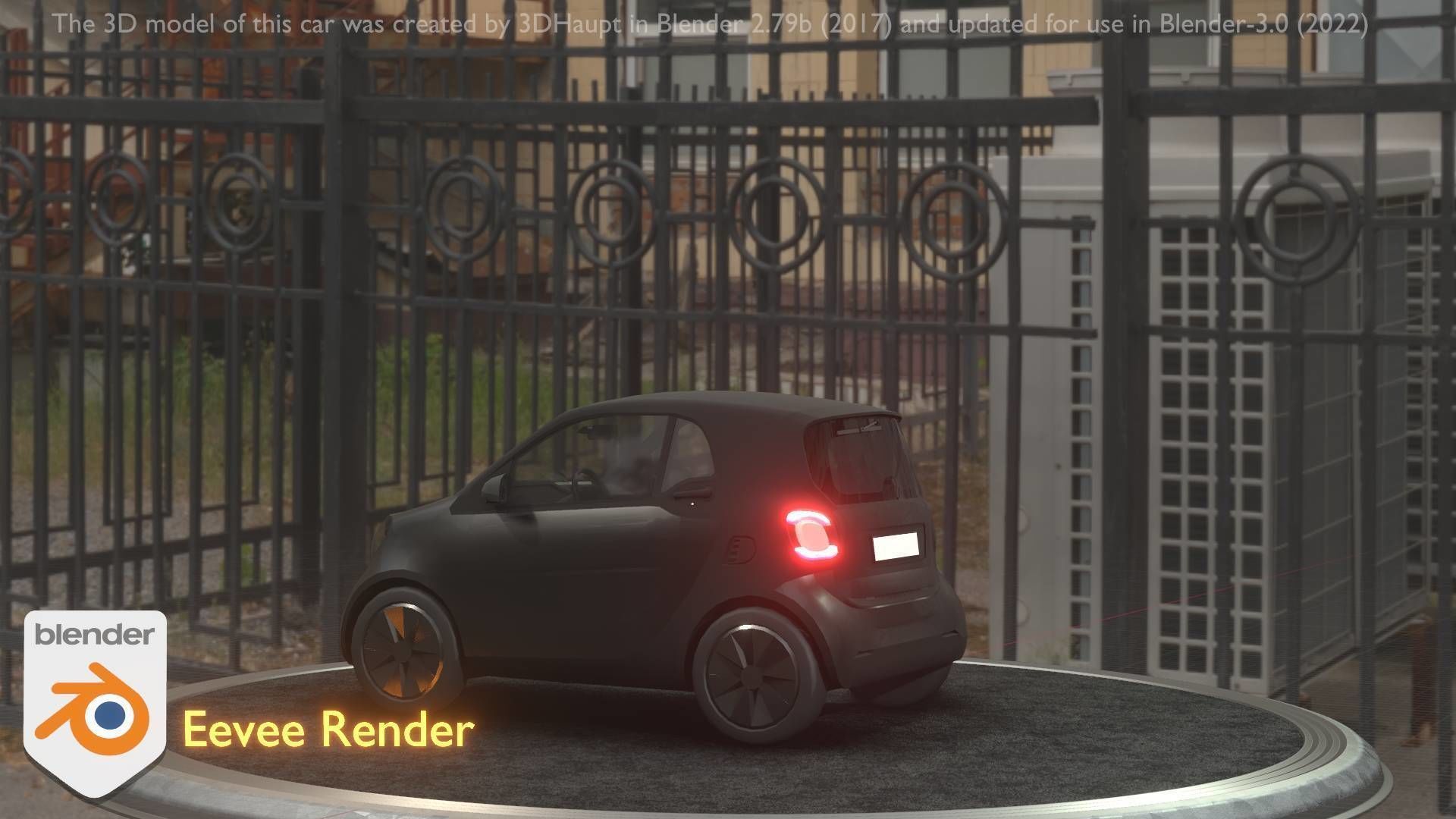 City Car 11 Small Type-E Black Low-poly 3D model_30