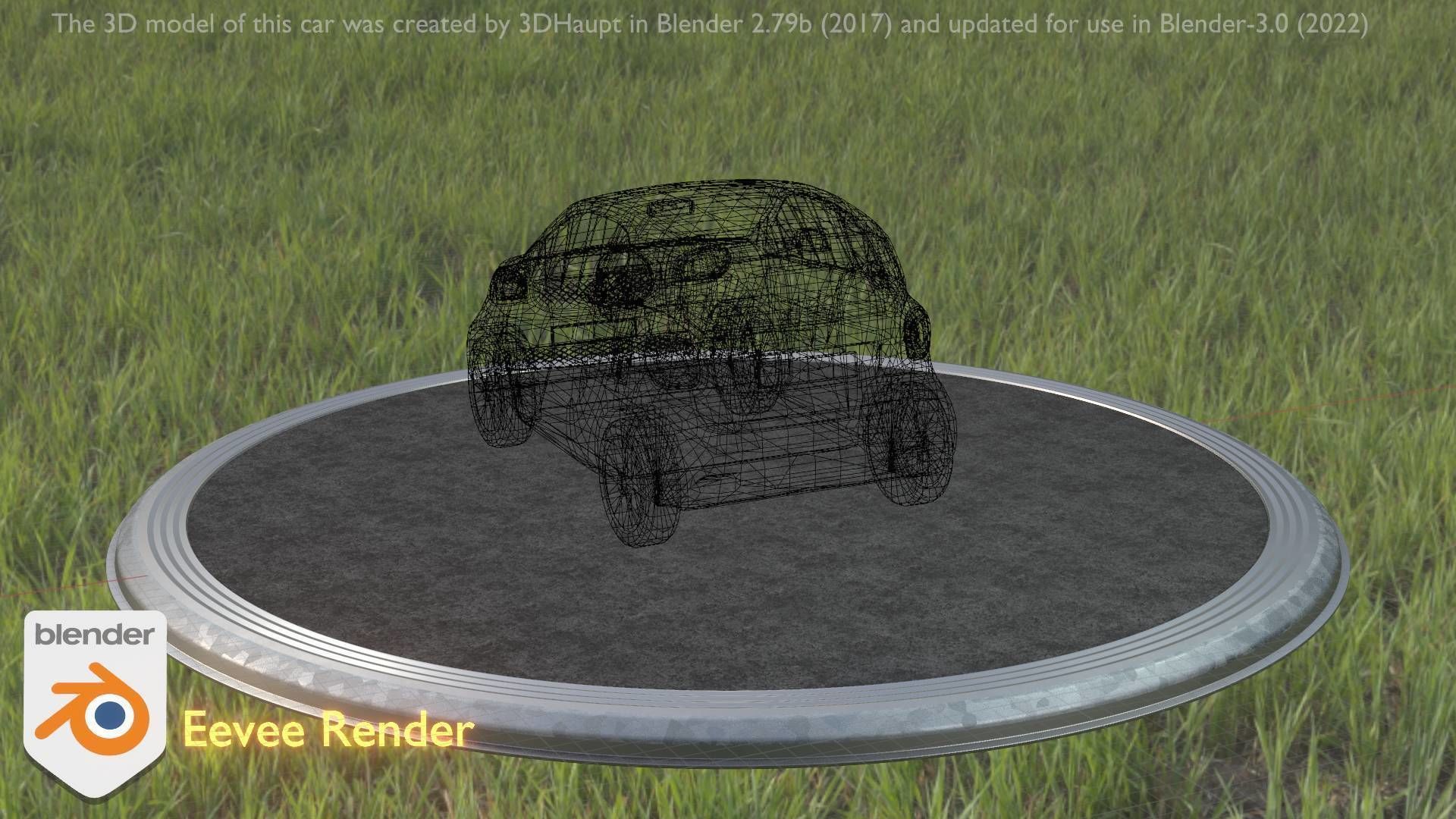 City Car 11 Small Type-E Black Low-poly 3D model_16