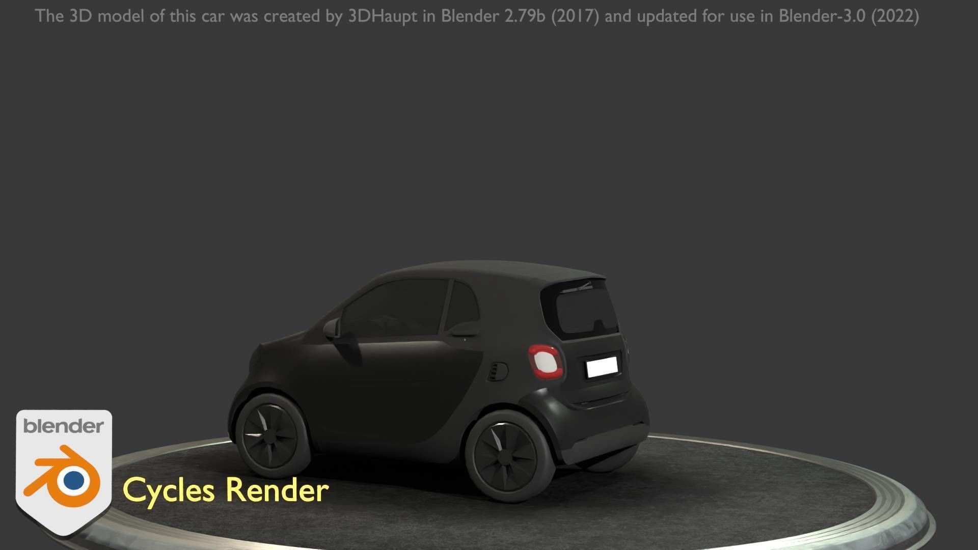 City Car 11 Small Type-E Black Low-poly 3D model_65