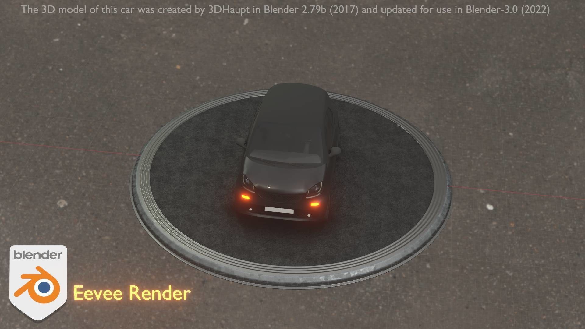 City Car 11 Small Type-E Black Low-poly 3D model_68