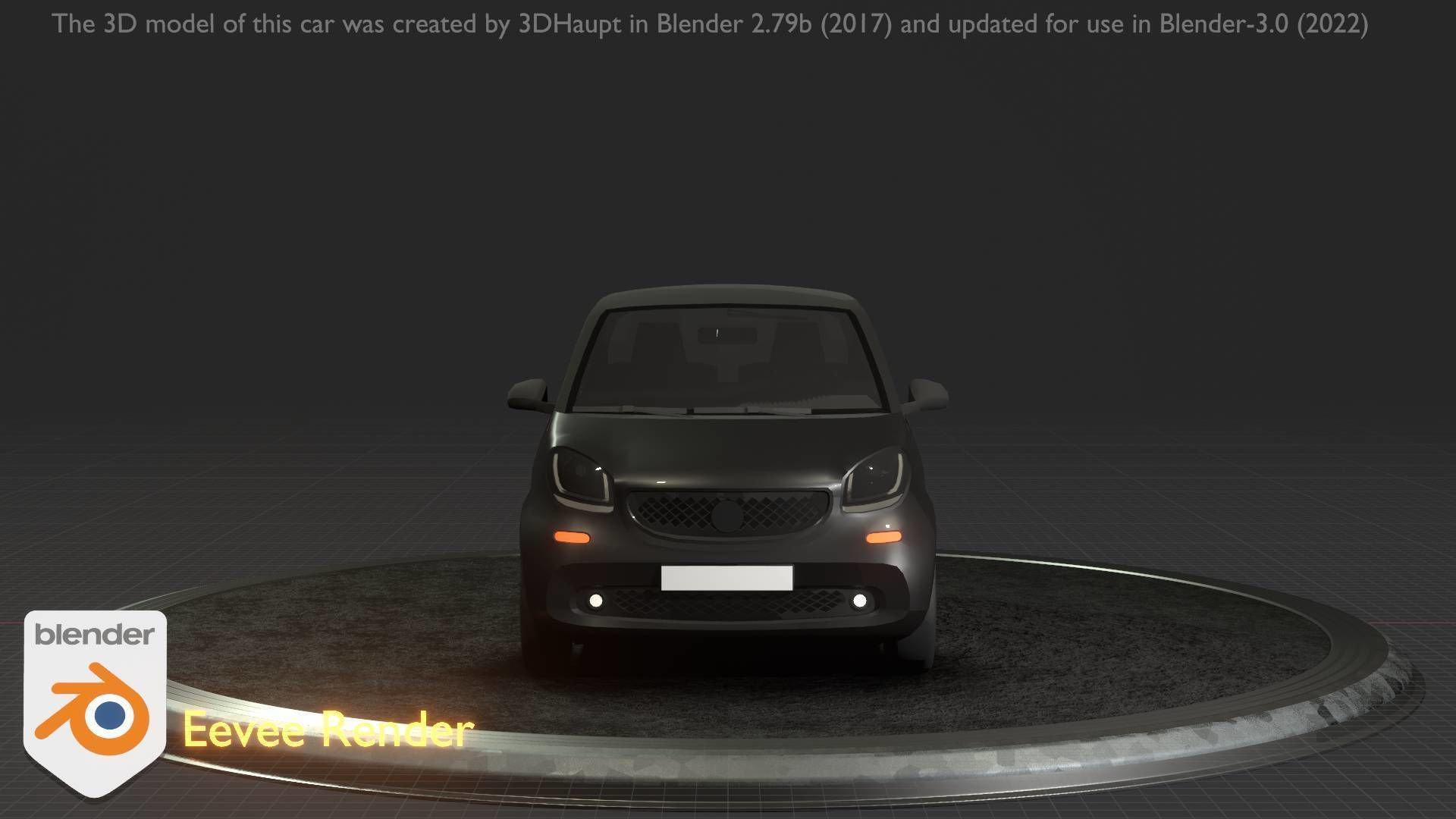 City Car 11 Small Type-E Black Low-poly 3D model_76