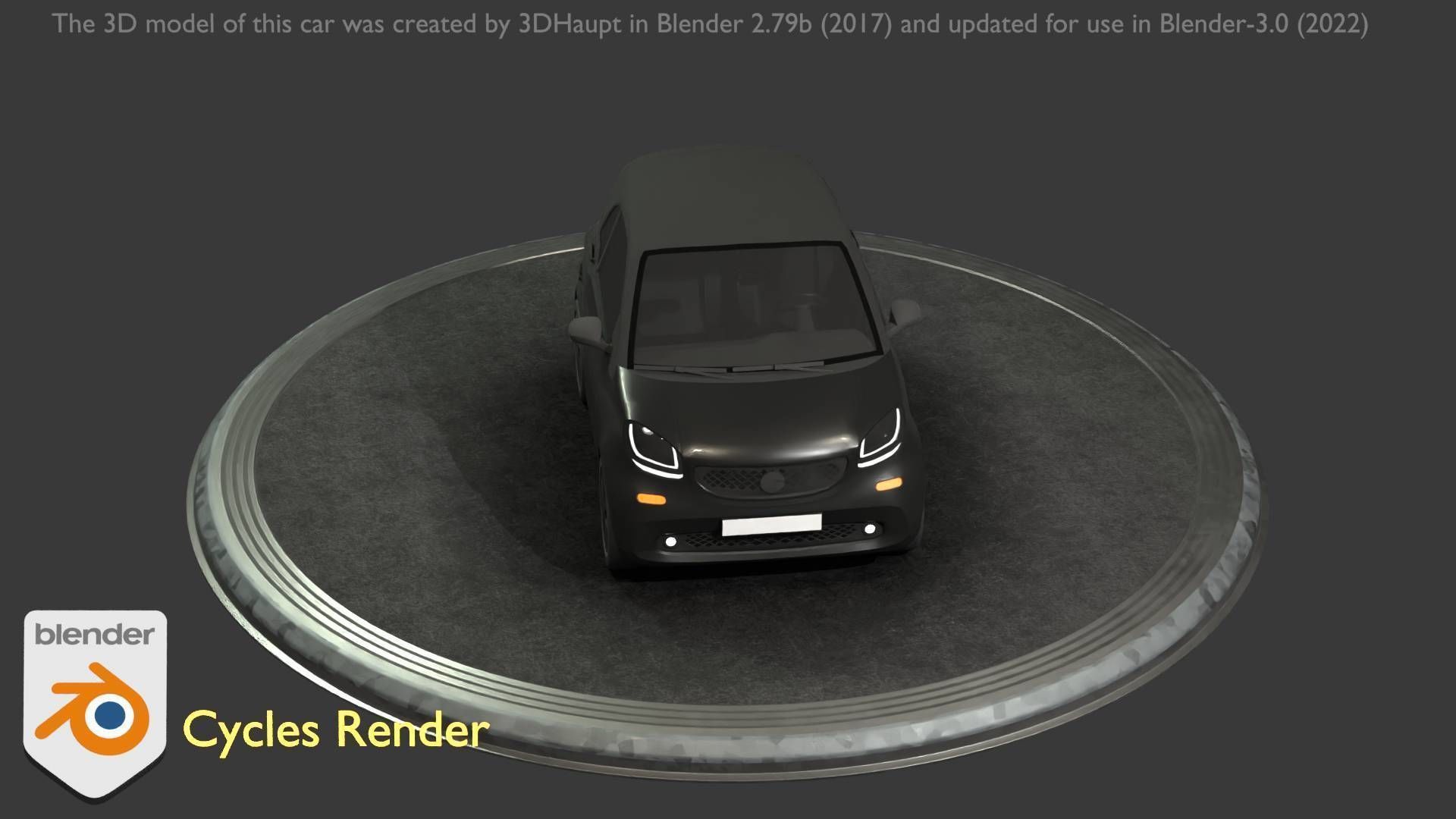 City Car 11 Small Type-E Black Low-poly 3D model_44