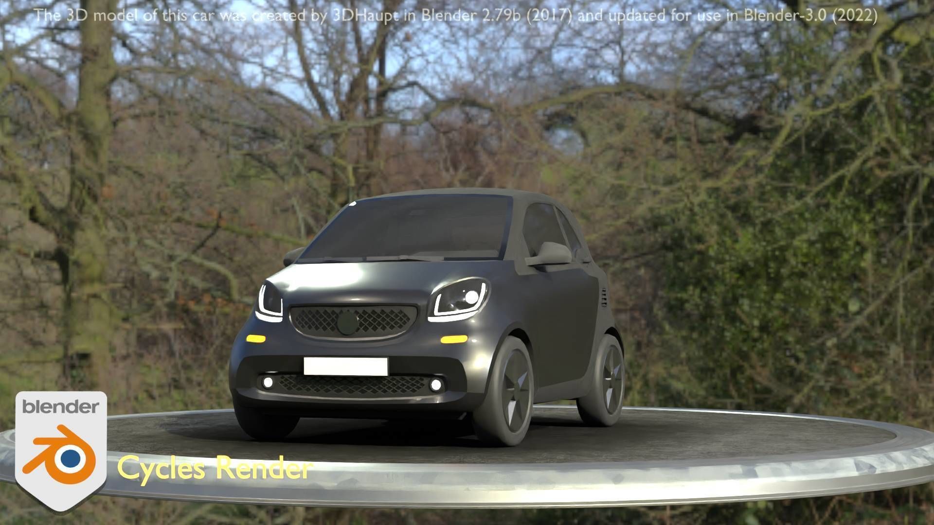 City Car 11 Small Type-E Black Low-poly 3D model_59