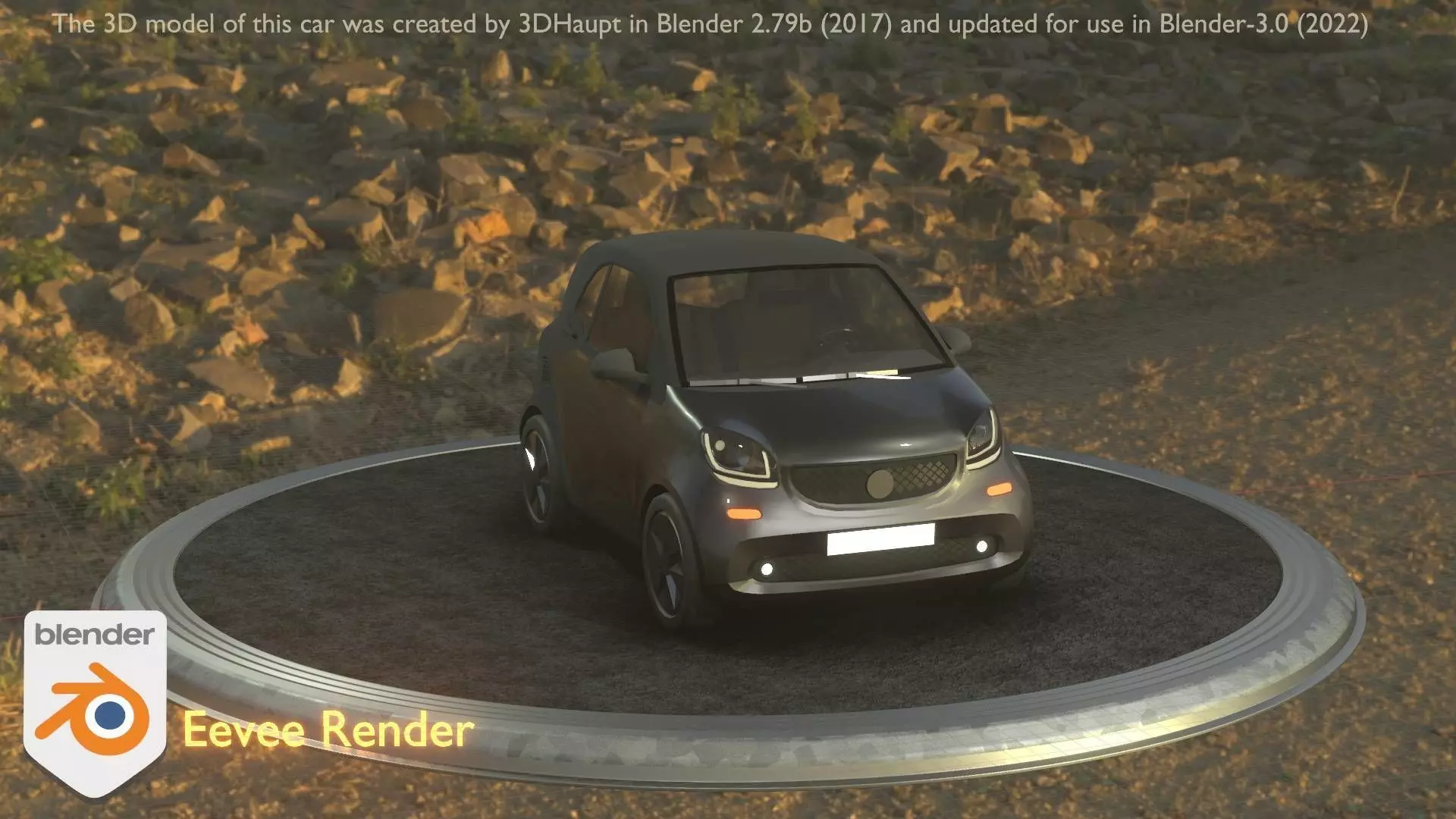 City Car 11 Small Type-E Black Low-poly 3D model_0