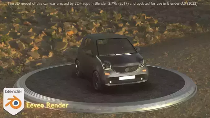 City Car 11 Small Type-E Black  Low-poly 3D model