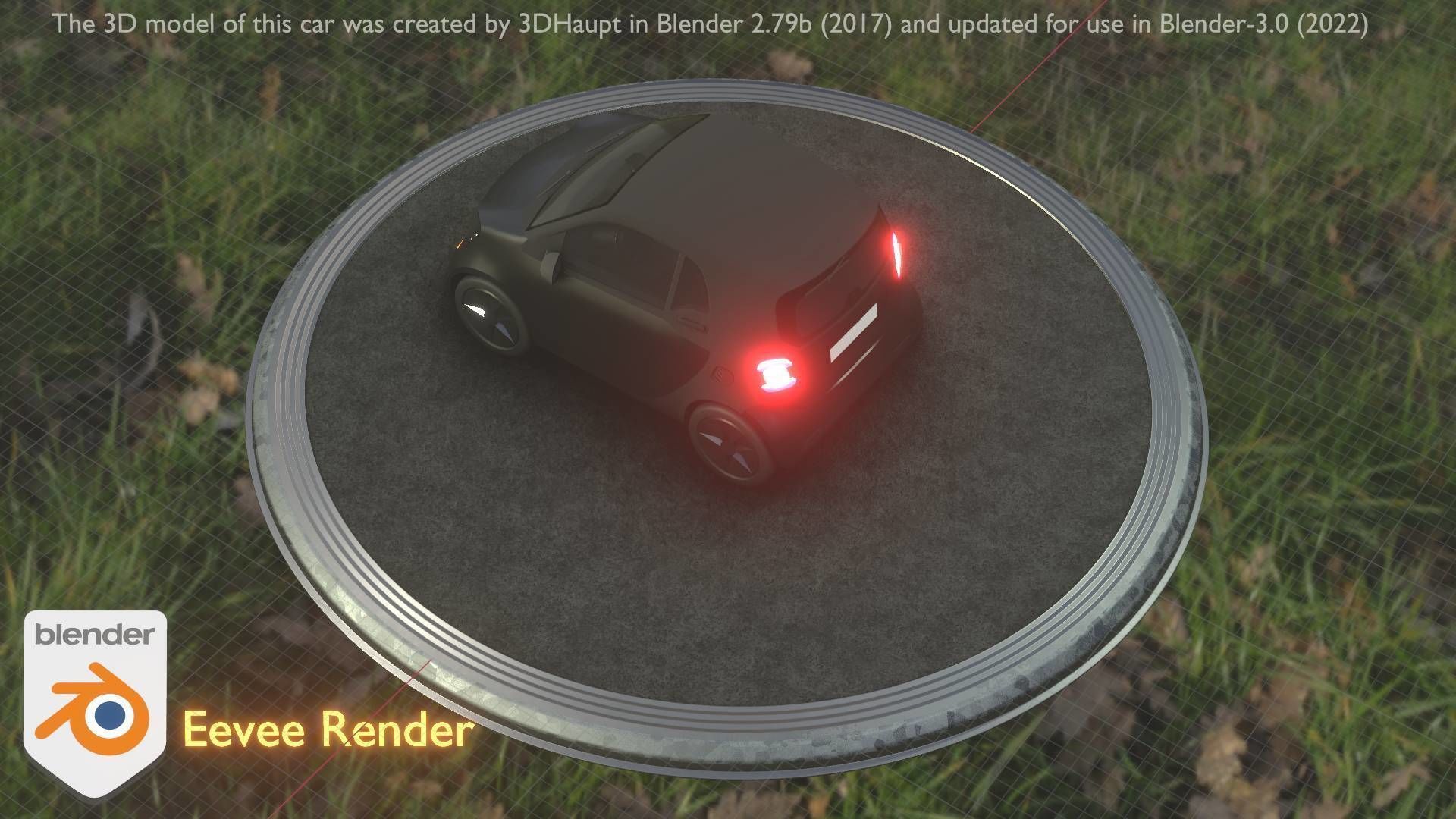 City Car 11 Small Type-E Black Low-poly 3D model_14