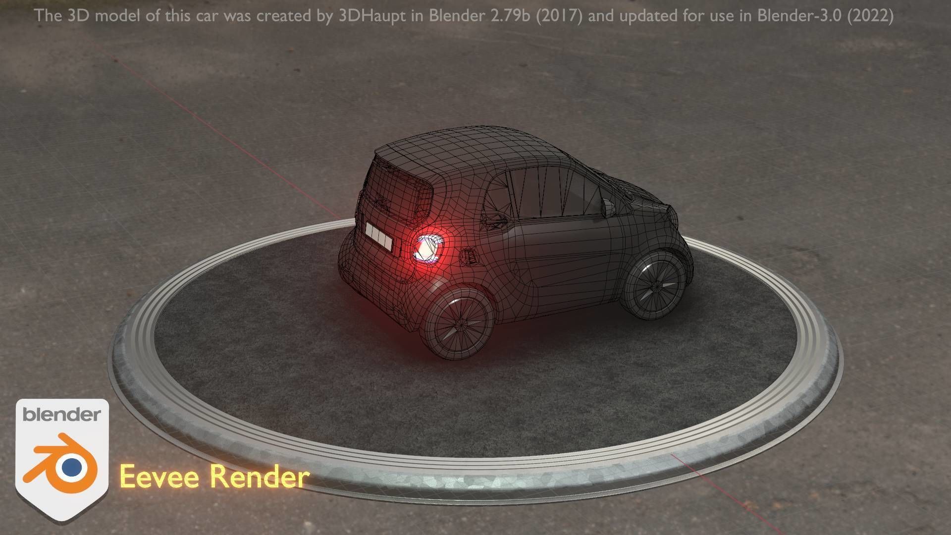 City Car 11 Small Type-E Black Low-poly 3D model_12