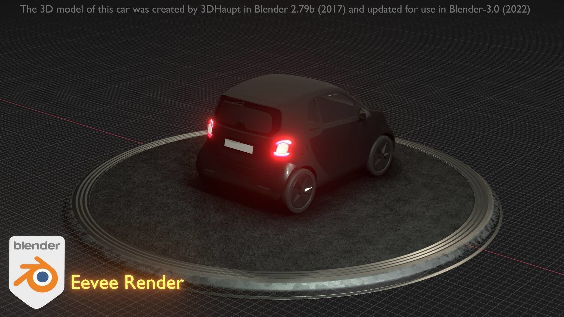 City Car 11 Small Type-E Black Low-poly 3D model_90