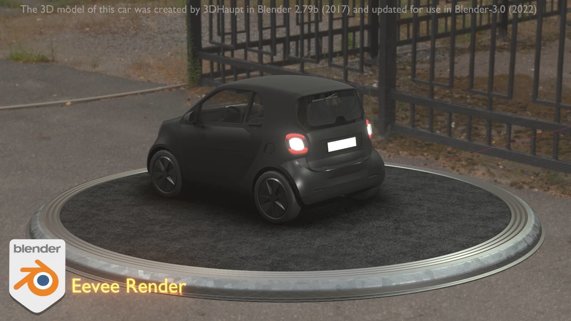 City Car 11 Small Type-E Black Low-poly 3D model_87