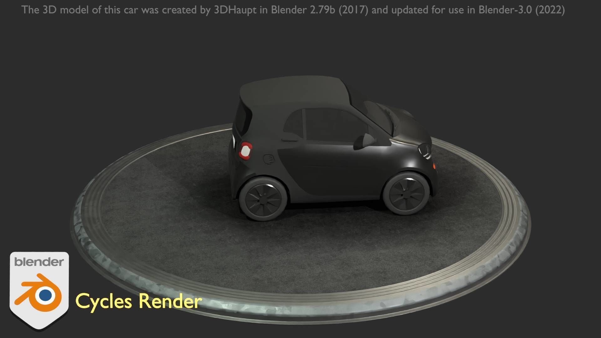 City Car 11 Small Type-E Black Low-poly 3D model_38
