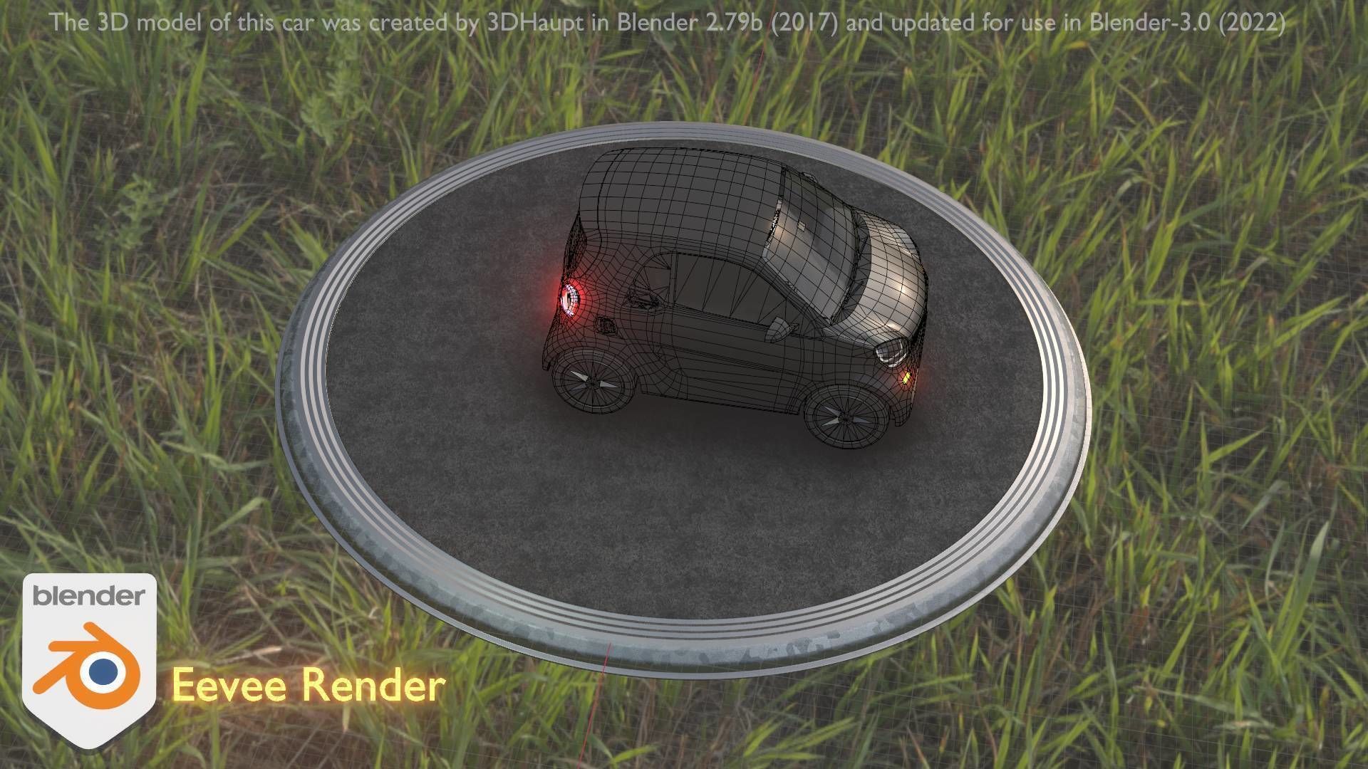 City Car 11 Small Type-E Black Low-poly 3D model_55