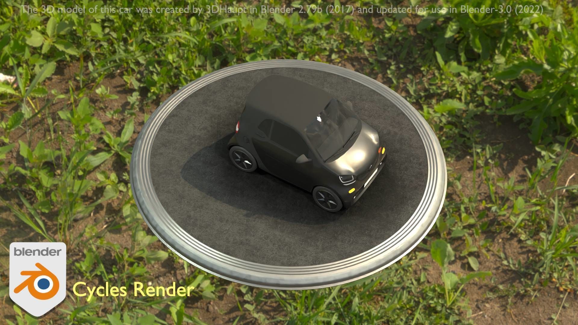 City Car 11 Small Type-E Black Low-poly 3D model_62