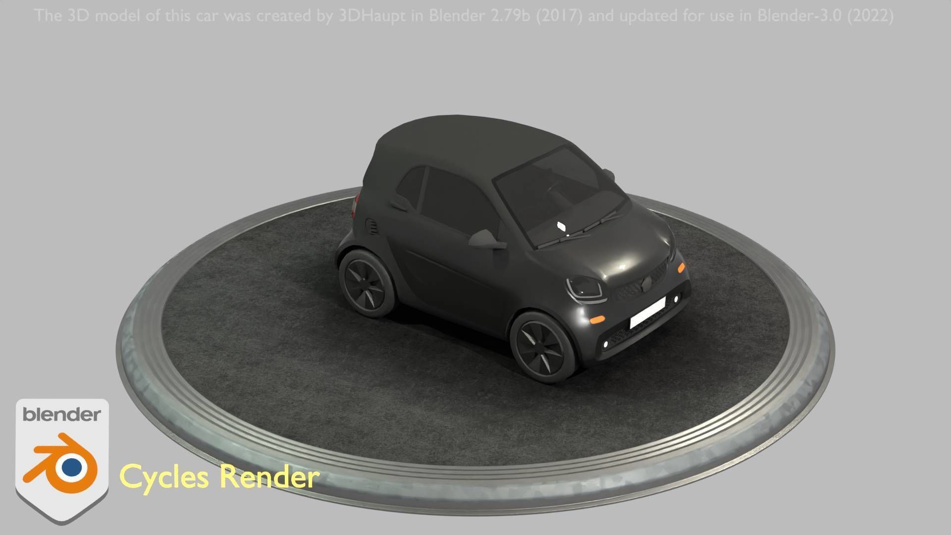 City Car 11 Small Type-E Black Low-poly 3D model_43