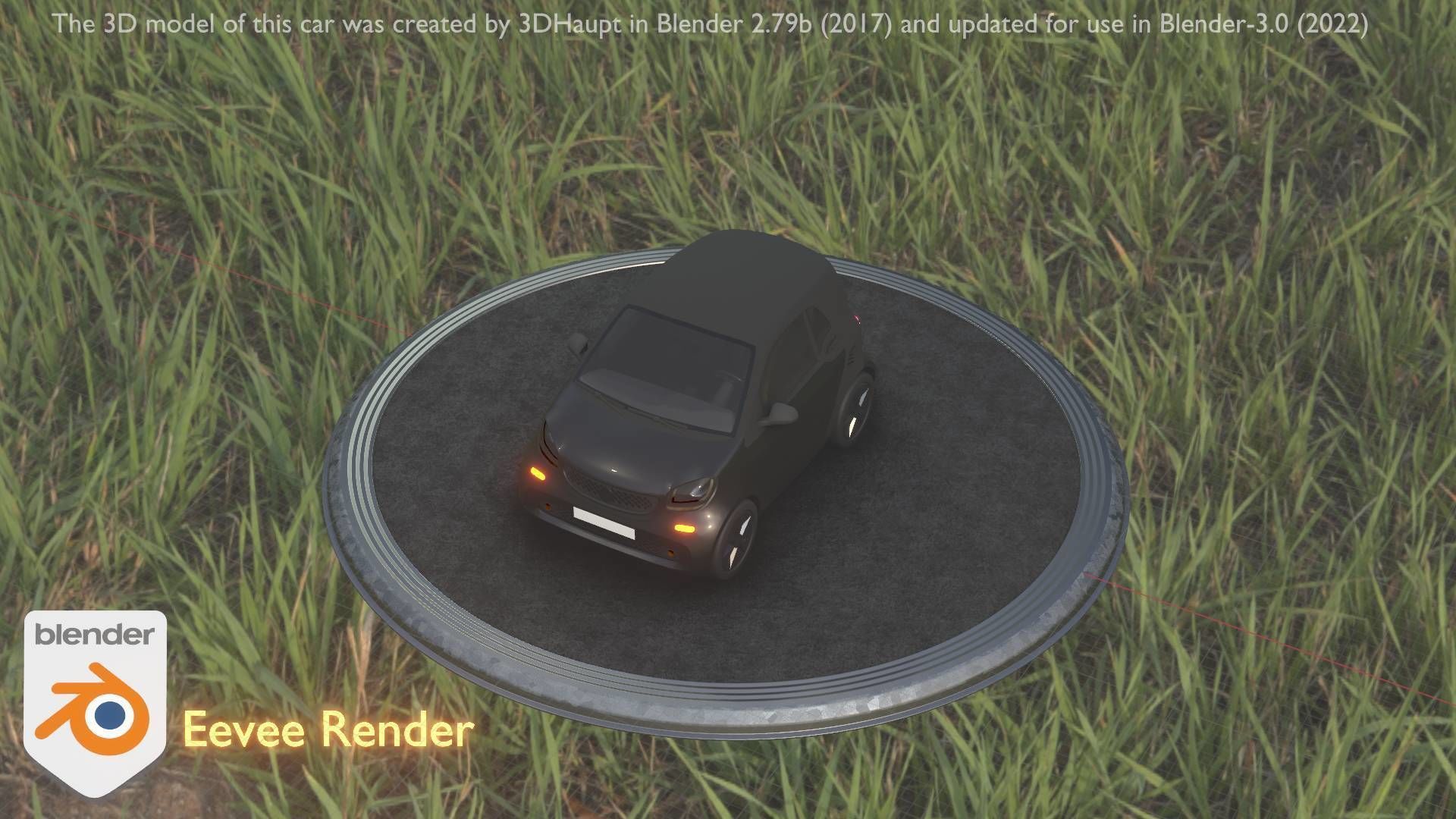 City Car 11 Small Type-E Black Low-poly 3D model_24