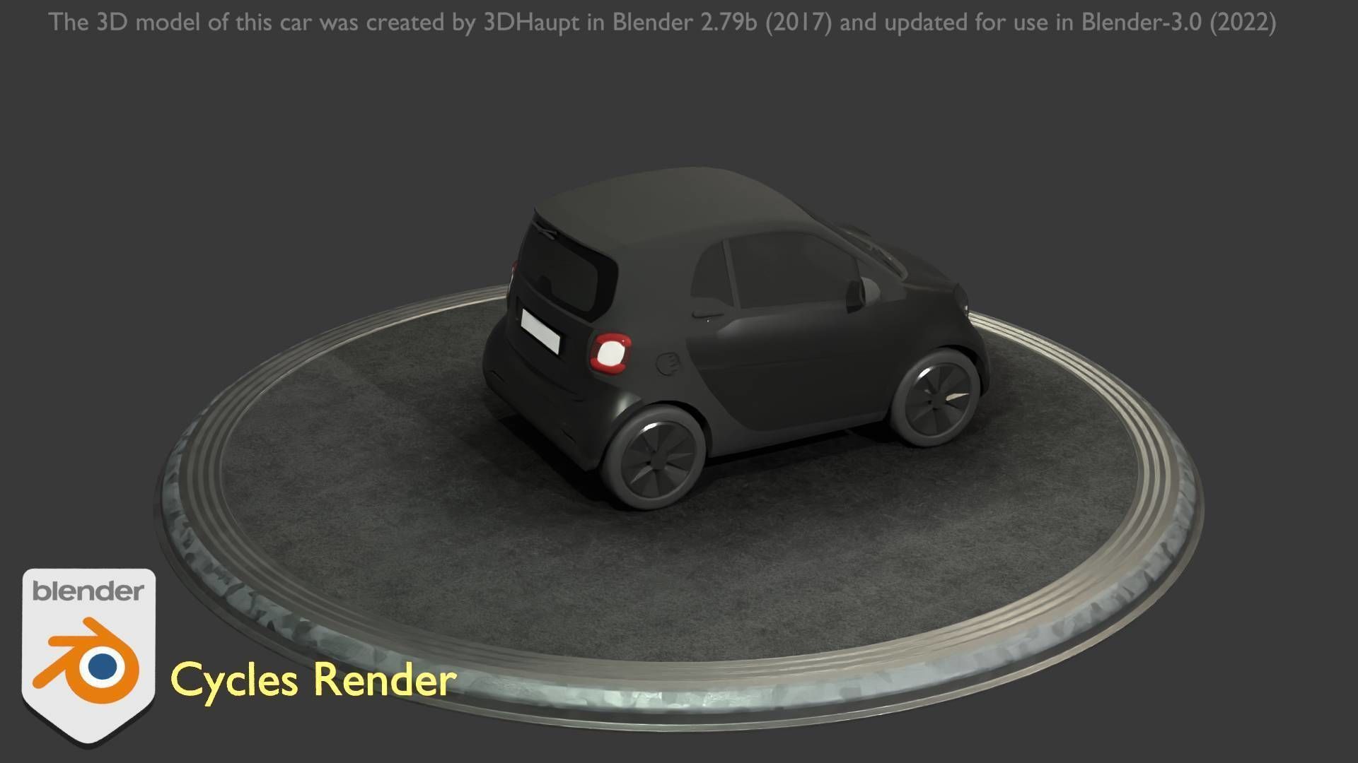 City Car 11 Small Type-E Black Low-poly 3D model_88
