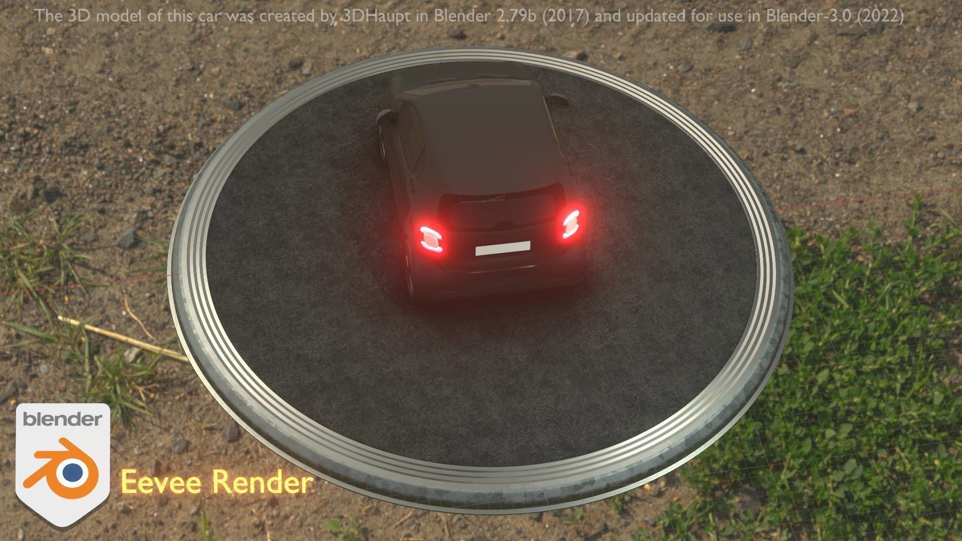 City Car 11 Small Type-E Black Low-poly 3D model_11