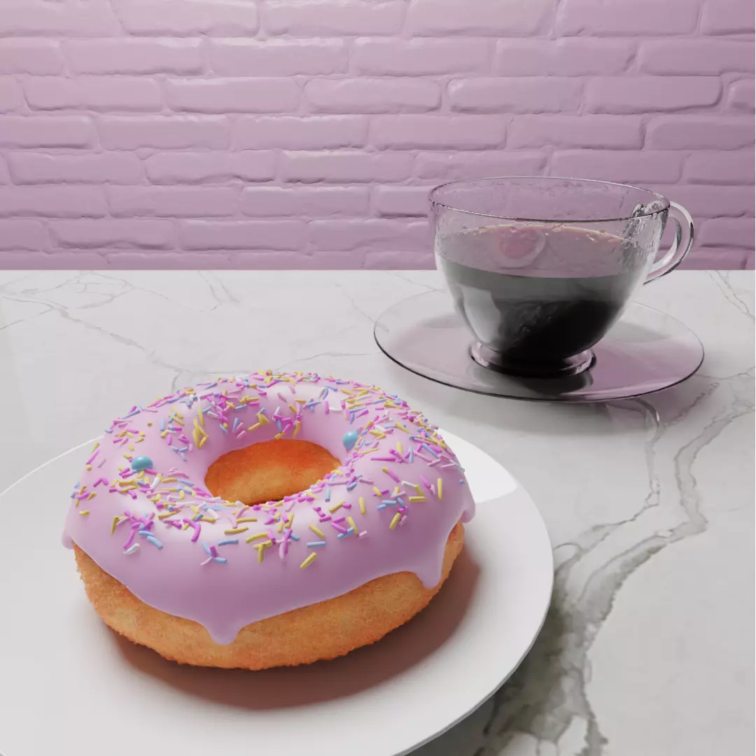 Donut and Coffee 3D model 3D model