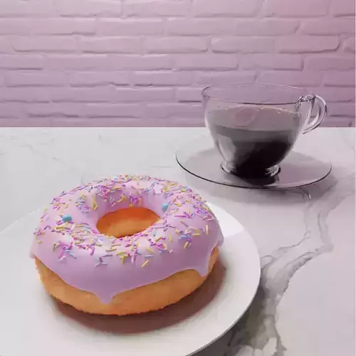 Donut and Coffee 3D model 3D model