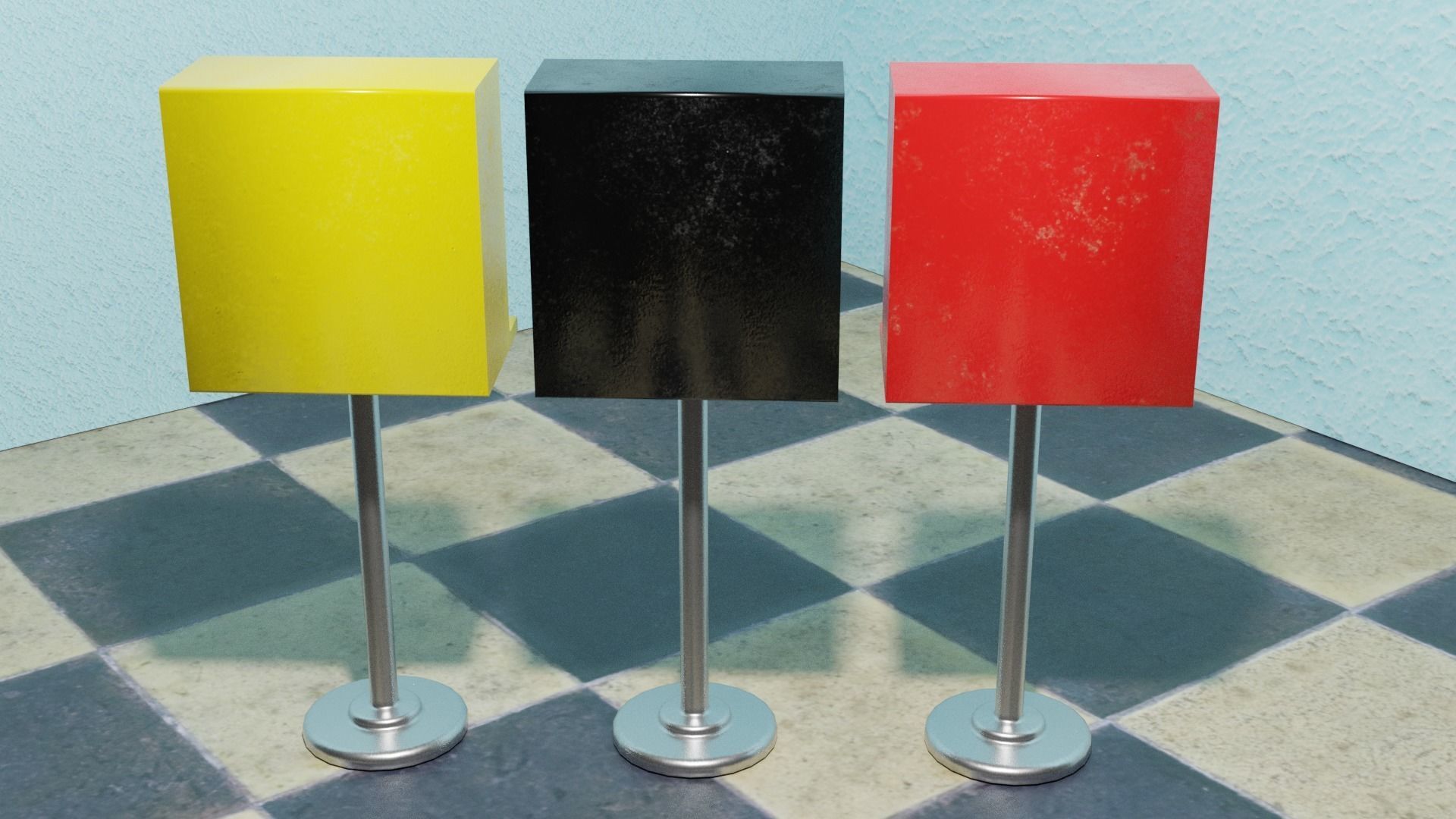 Triple Shop Gumball and Candy Machine Set of 3 Low-poly 3D model_1