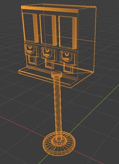 Triple Shop Gumball and Candy Machine Set of 3 Low-poly 3D model_12