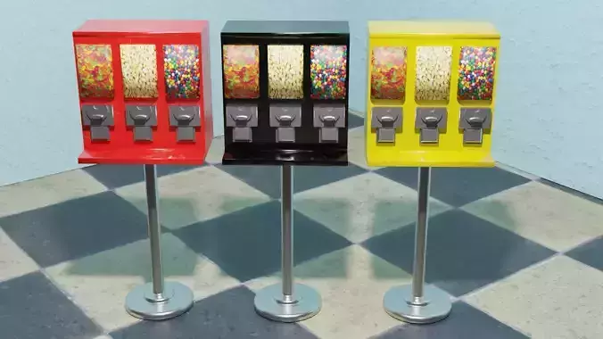 Triple Shop Gumball and Candy Machine Set of 3