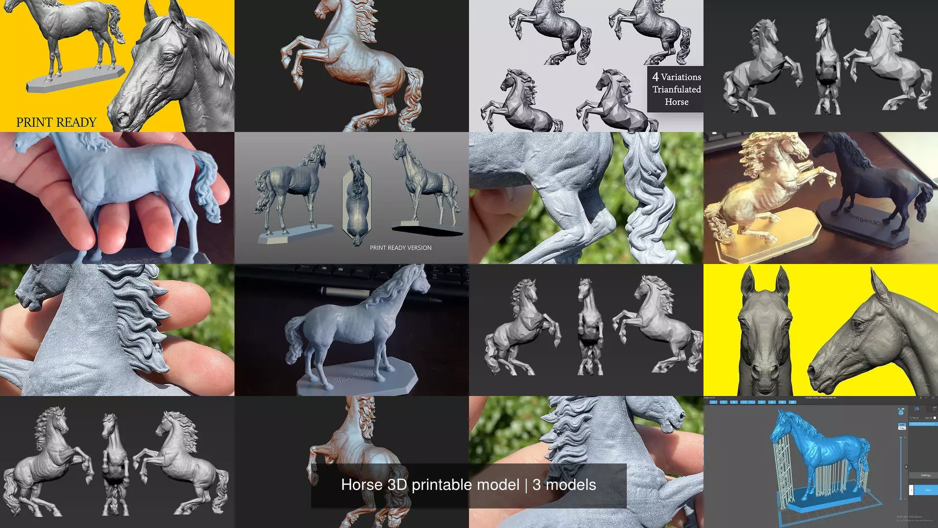 Horse 3D printable model 3D Model Collection_0