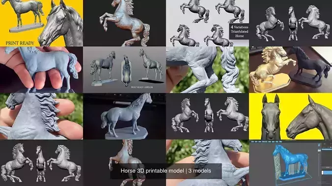 Horse 3D printable model 3D Model Collection