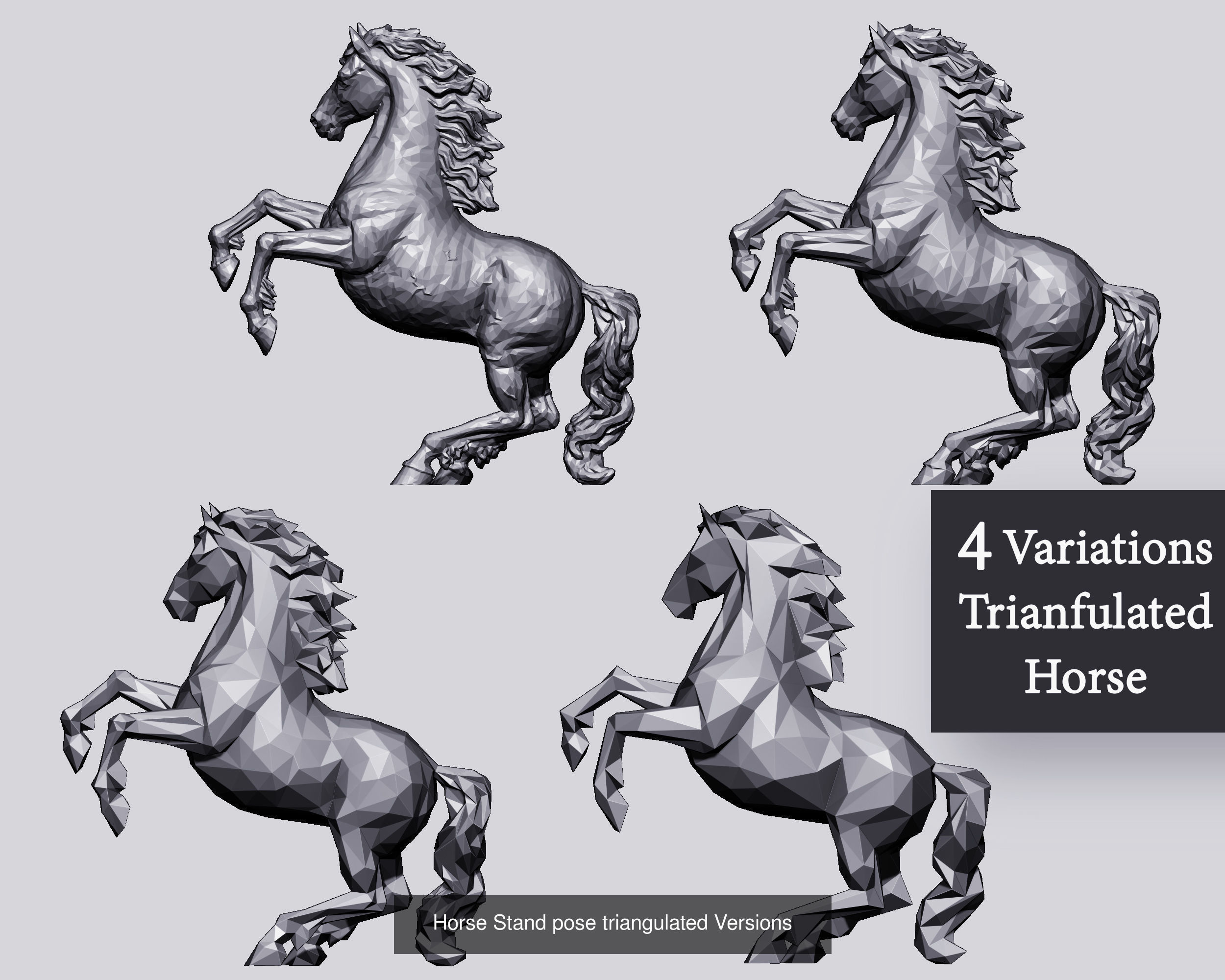 Horse 3D printable model 3D Model Collection_3