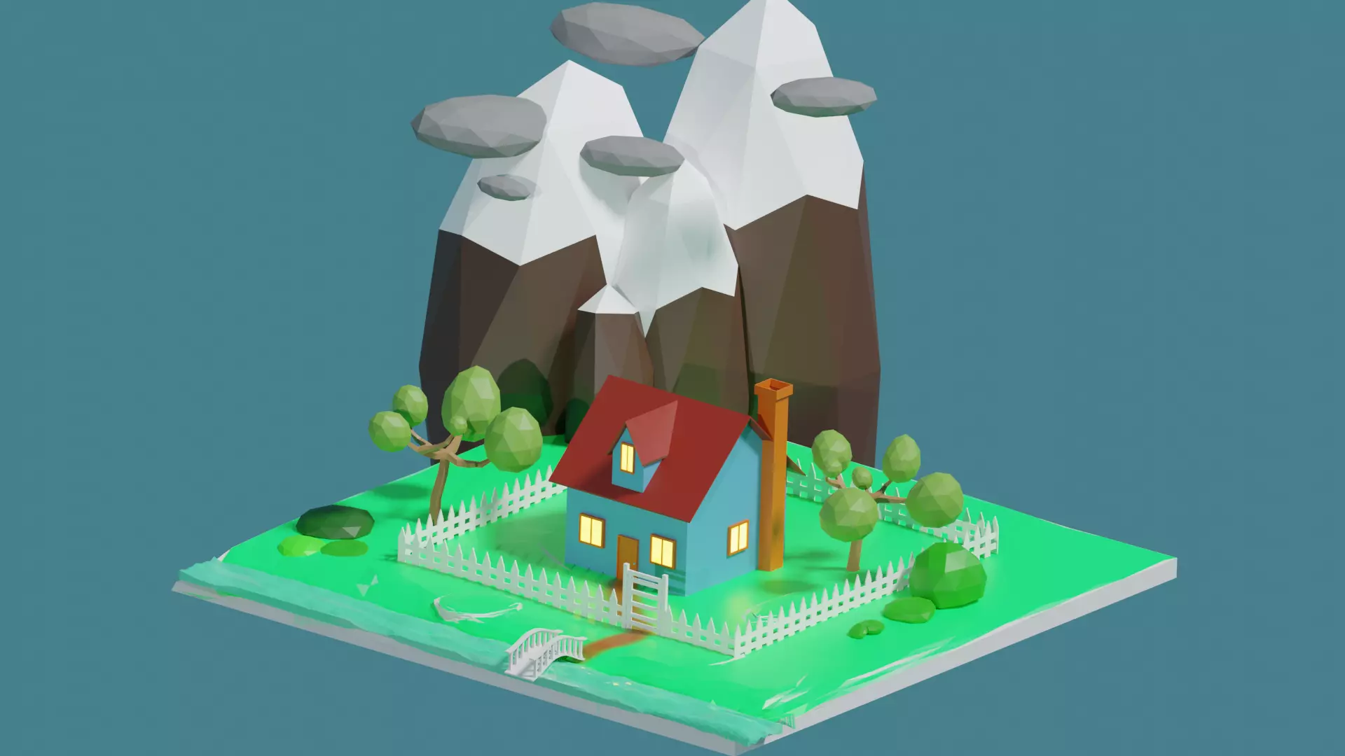 Low Poly Nature Asset 3D model_0